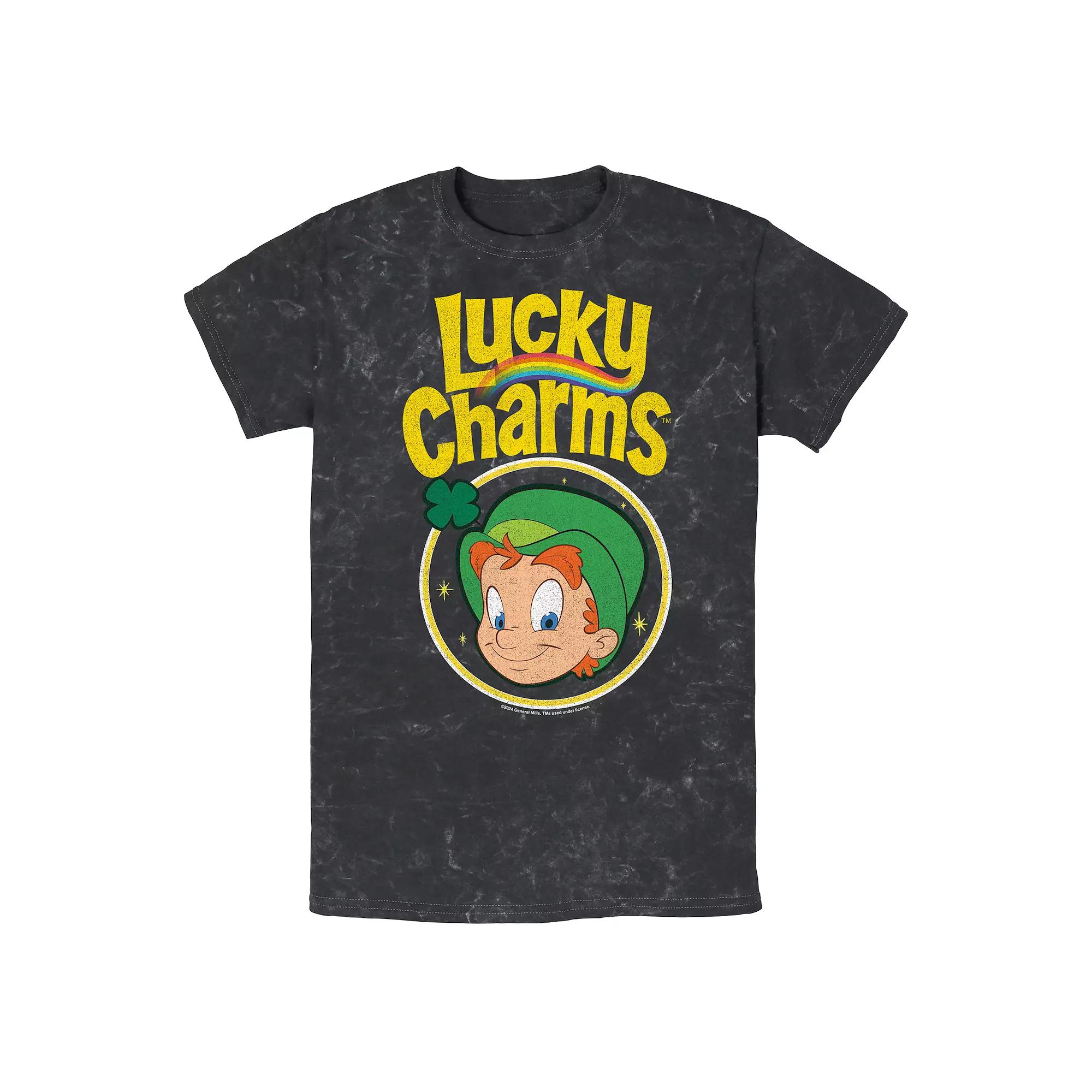 Men's Lucky Charms Leprechaun Stamp Mineral Wash Graphic Tee,  Product Image
