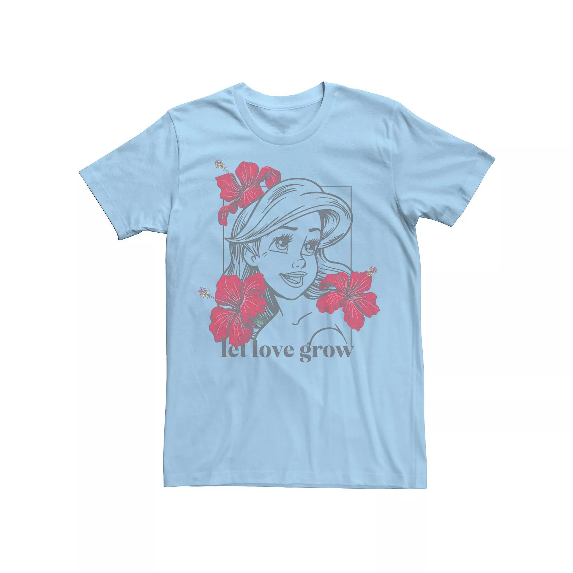 Disney's The Little Mermaid Ariel Let Love Grow Floral Men's Tee,  Product Image