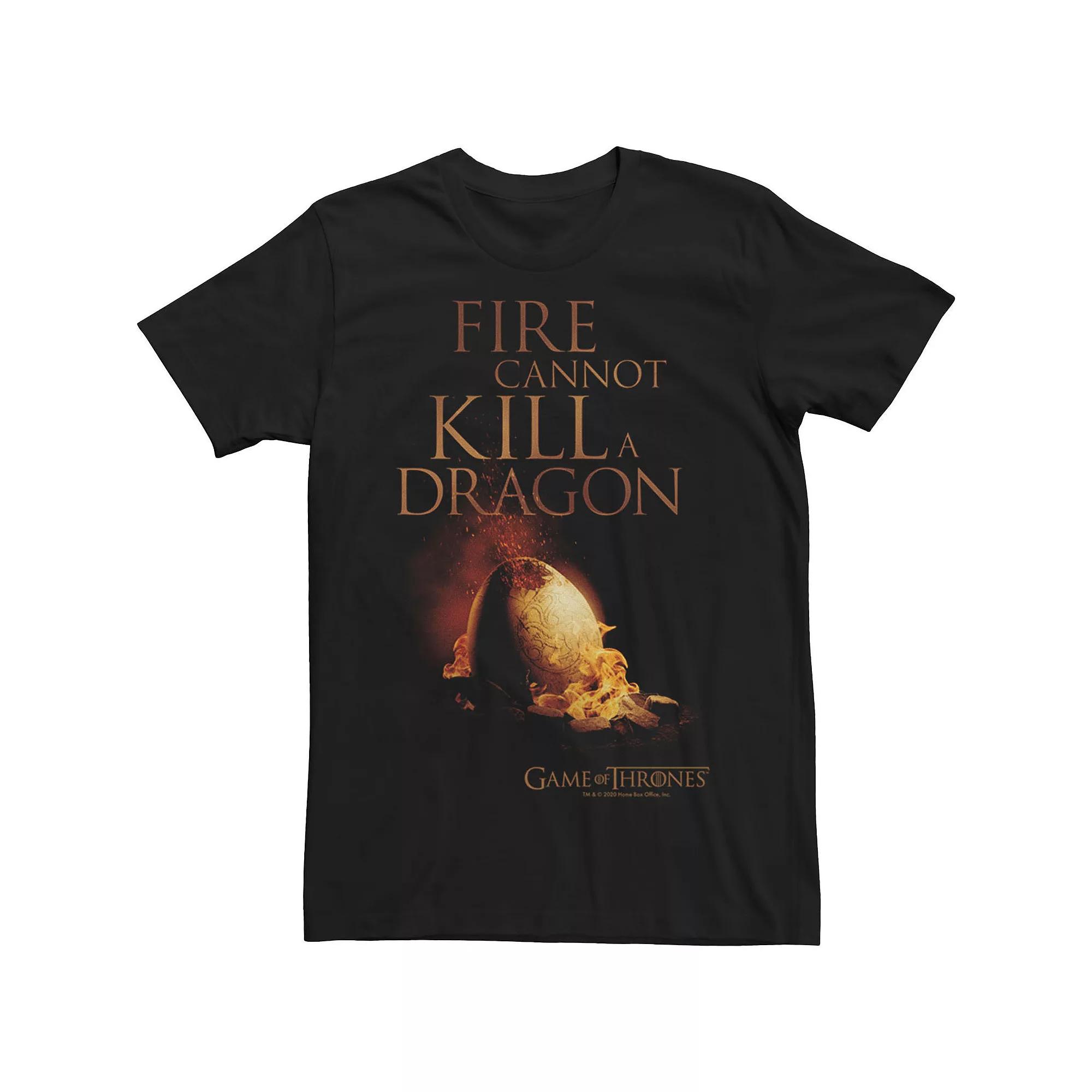 Men's Game Of Thrones Fire Cannot Kill A Dragon Tee, Size: Medium, Black Product Image
