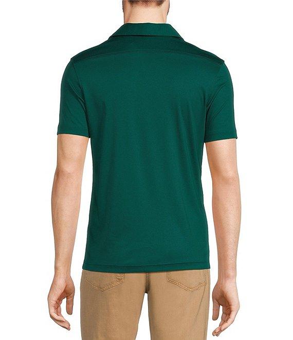 Murano Shape of Water Collection Slim Fit Placed Print Short Sleeve Woven Camp Shirt Product Image