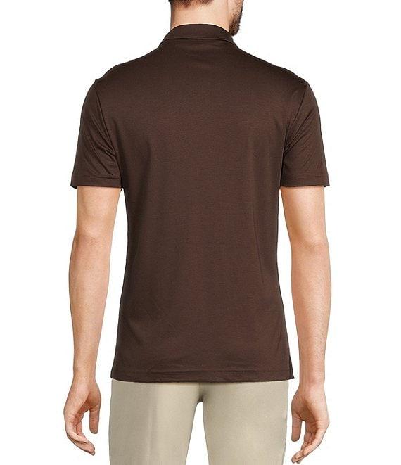 Murano Liquid Luxury Slim Fit Solid Interlock Short Sleeve Polo Shirt Product Image