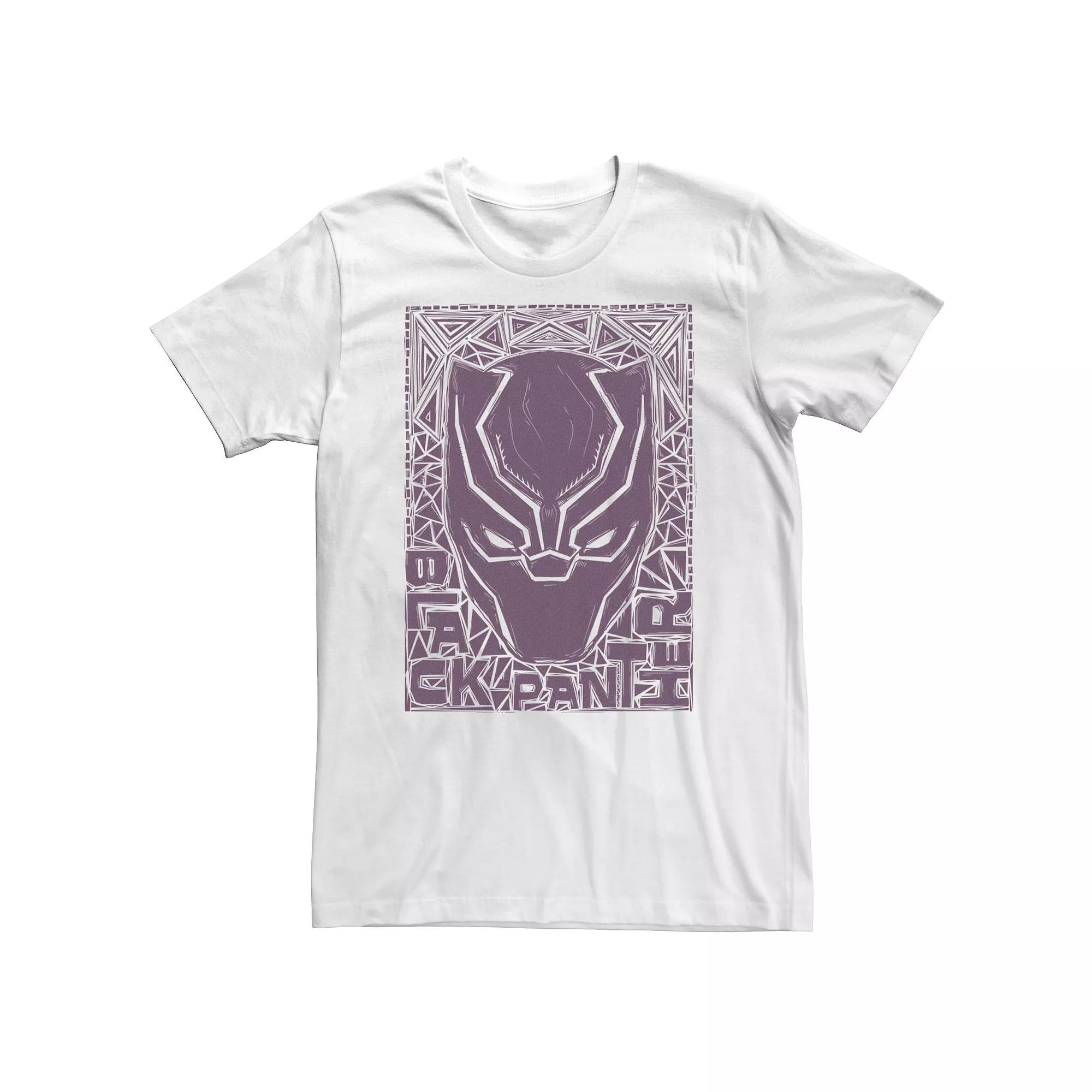 Big & Tall Marvel Black Panther Mask Woodcut Portrait Tee, Men's,  Product Image