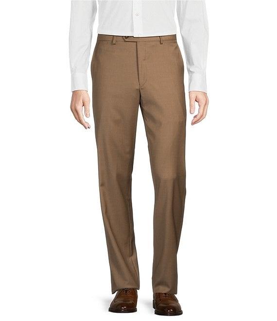 Hickey Freeman Classic Fit Flat Front Solid Dress Pants Product Image