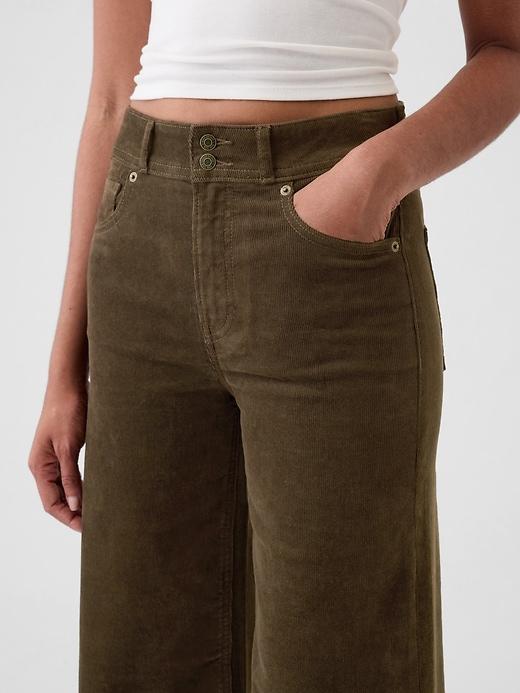 High Rise Corduroy Stride Wide-Leg Pants Product Image