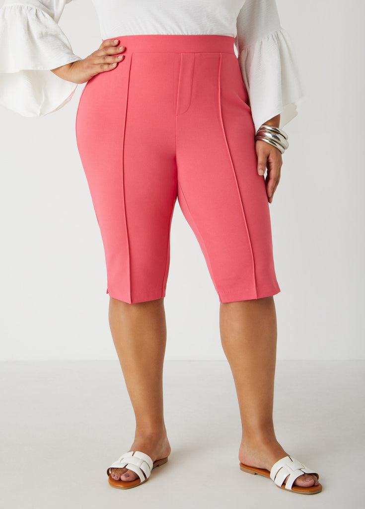 Plus Size Pintucked Crepe Shorts Ashley Stewart Product Image