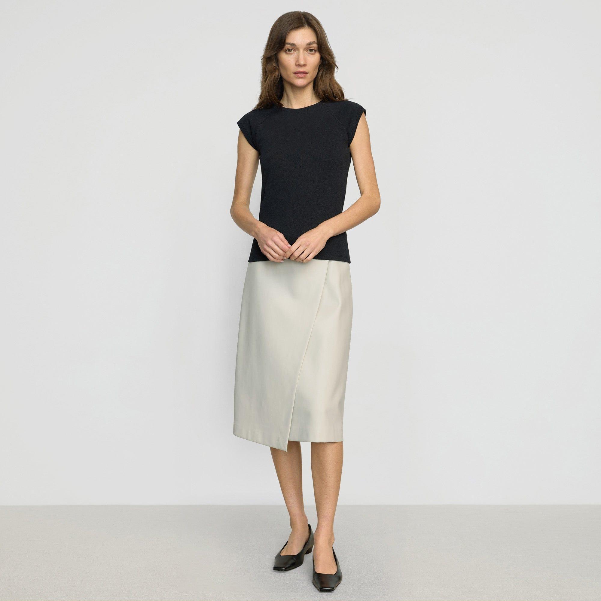 Alba Asymmetric Vegan Leather Skirt Product Image