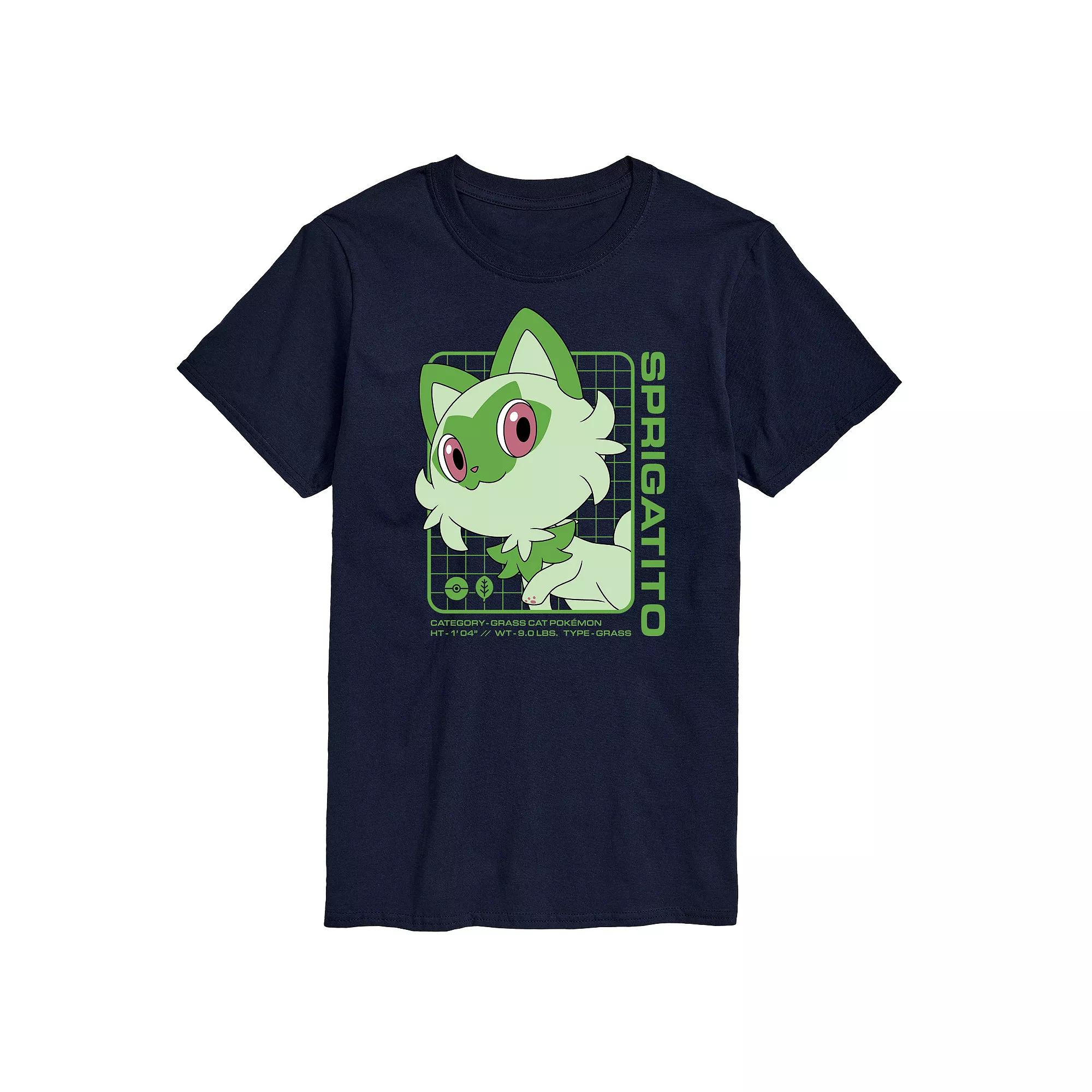 Men's Pokemon Sprigatito Stats Graphic Tee,  Product Image