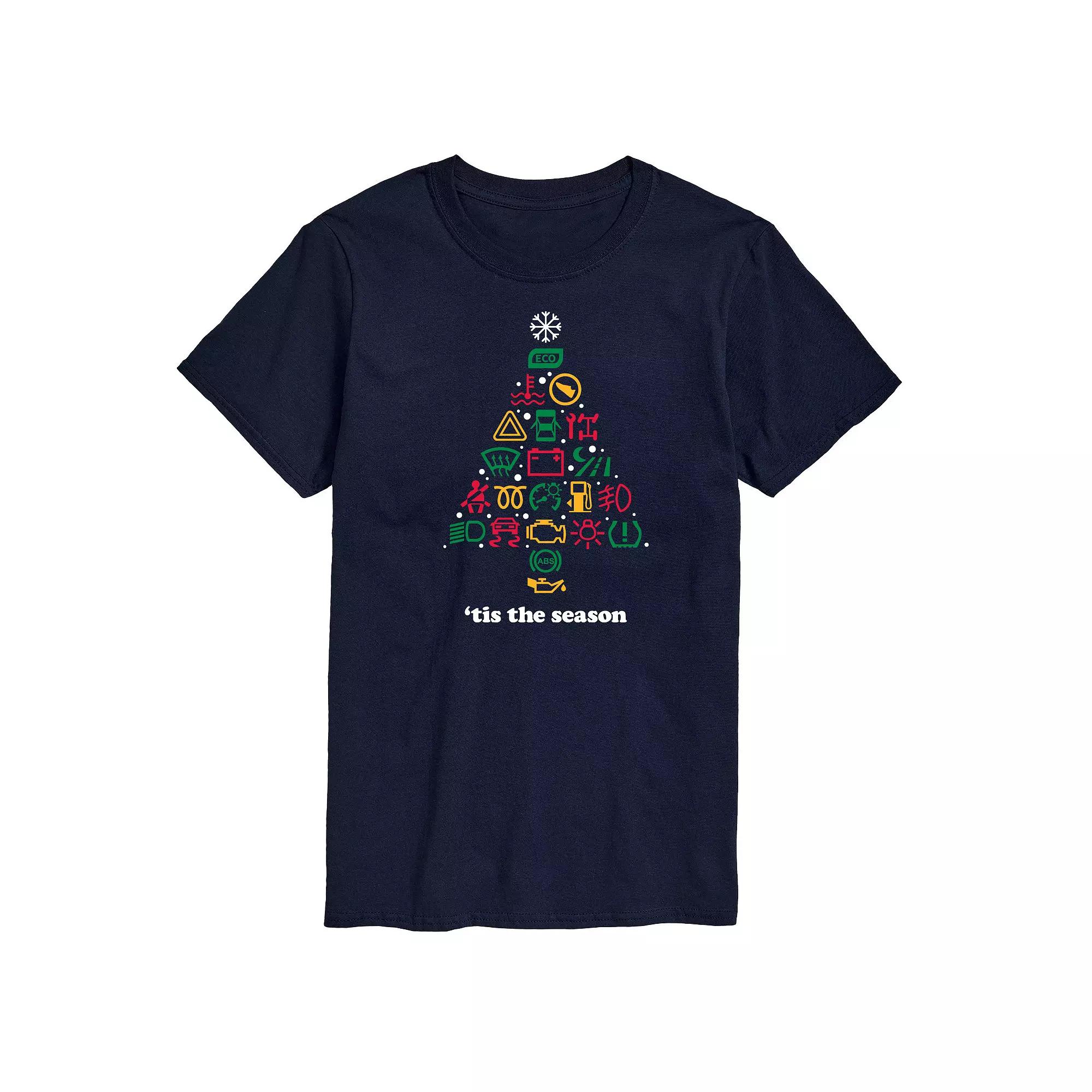 Big & Tall Car Dashboard Christmas Tree Graphic Tee, Men's,  Product Image