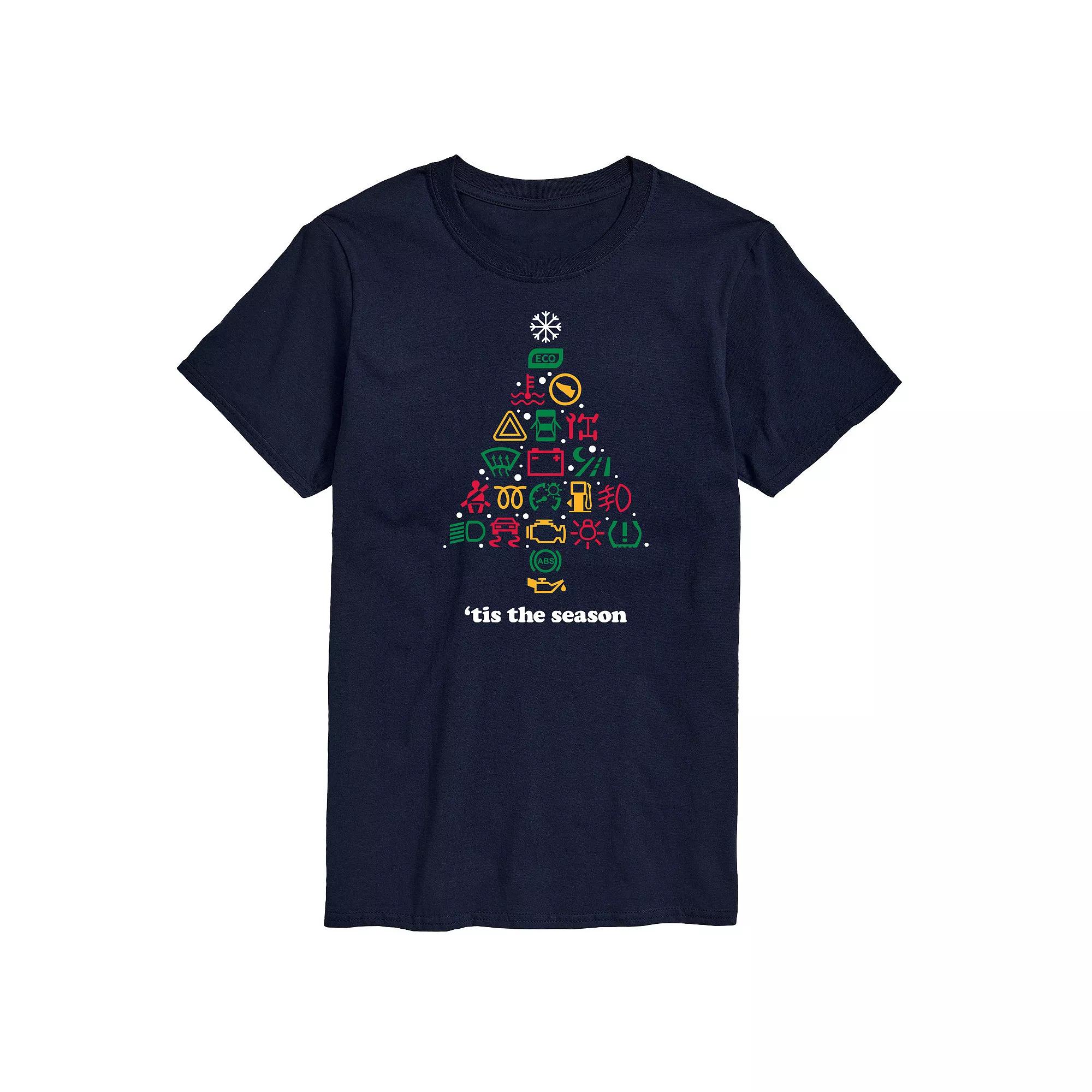 Big & Tall Car Dashboard Christmas Tree Graphic Tee, Men's,  Product Image