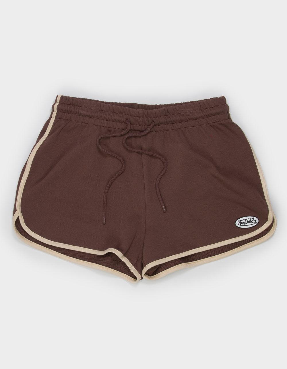 VON DUTCH Embroidered Womens Shorts - BROWN Product Image