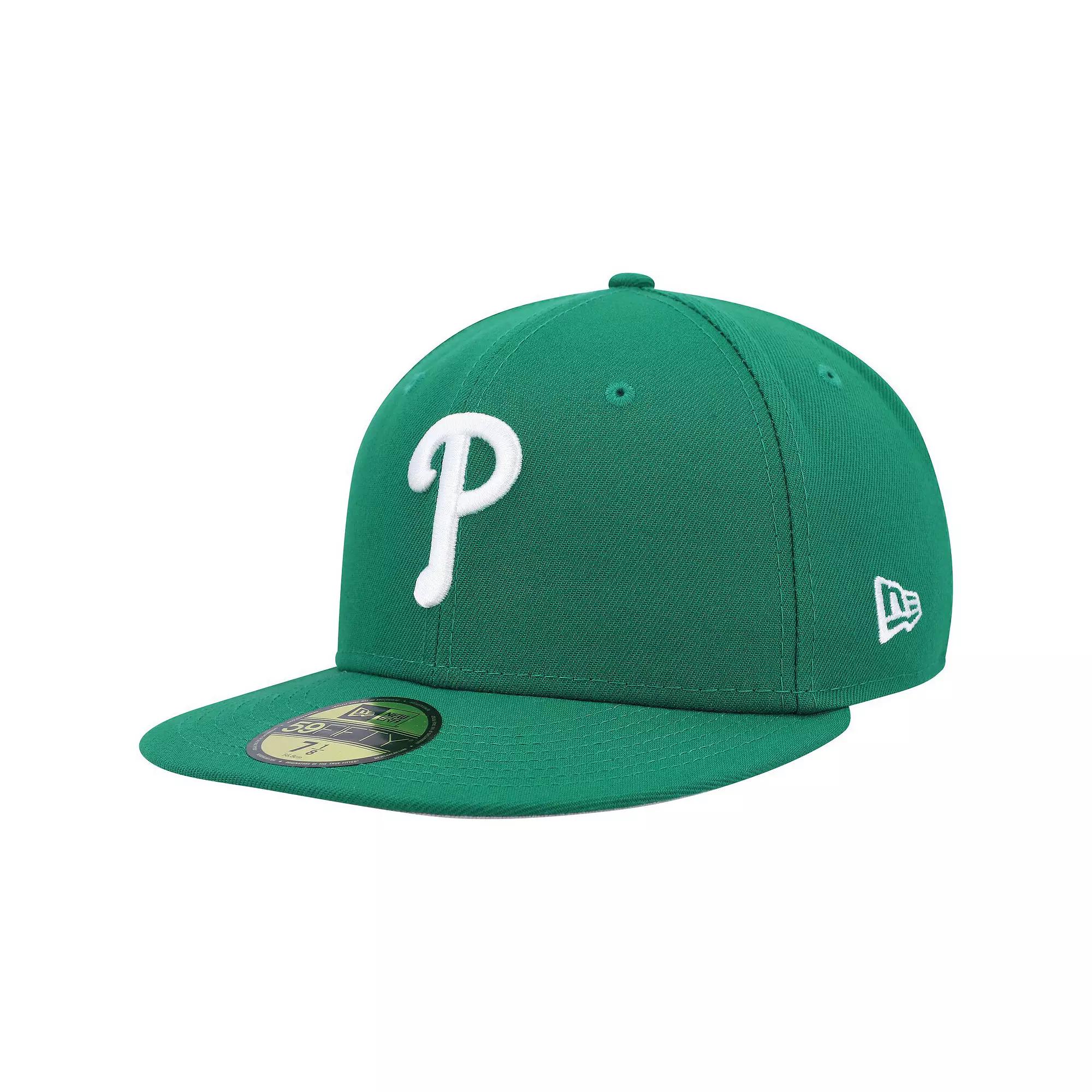 Men's New Era Kelly Green Philadelphia Phillies White Logo 59FIFTY Fitted Hat,  Product Image