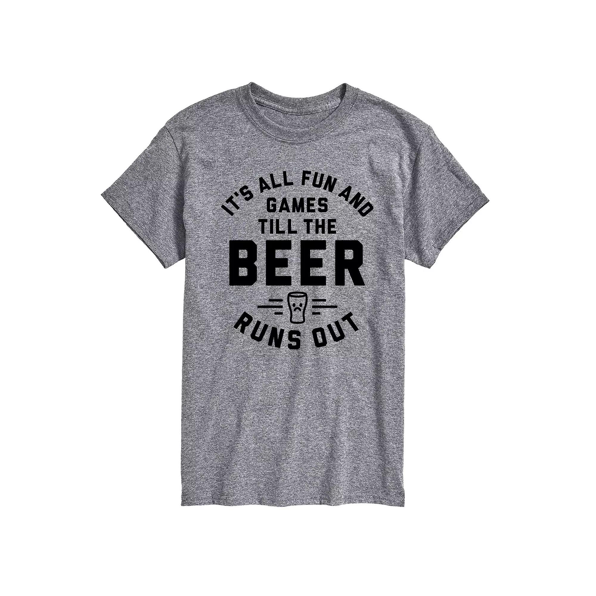 Big & Tall Fun And Games Till The Beer Runs Out Graphic Tee, Men's,  Product Image