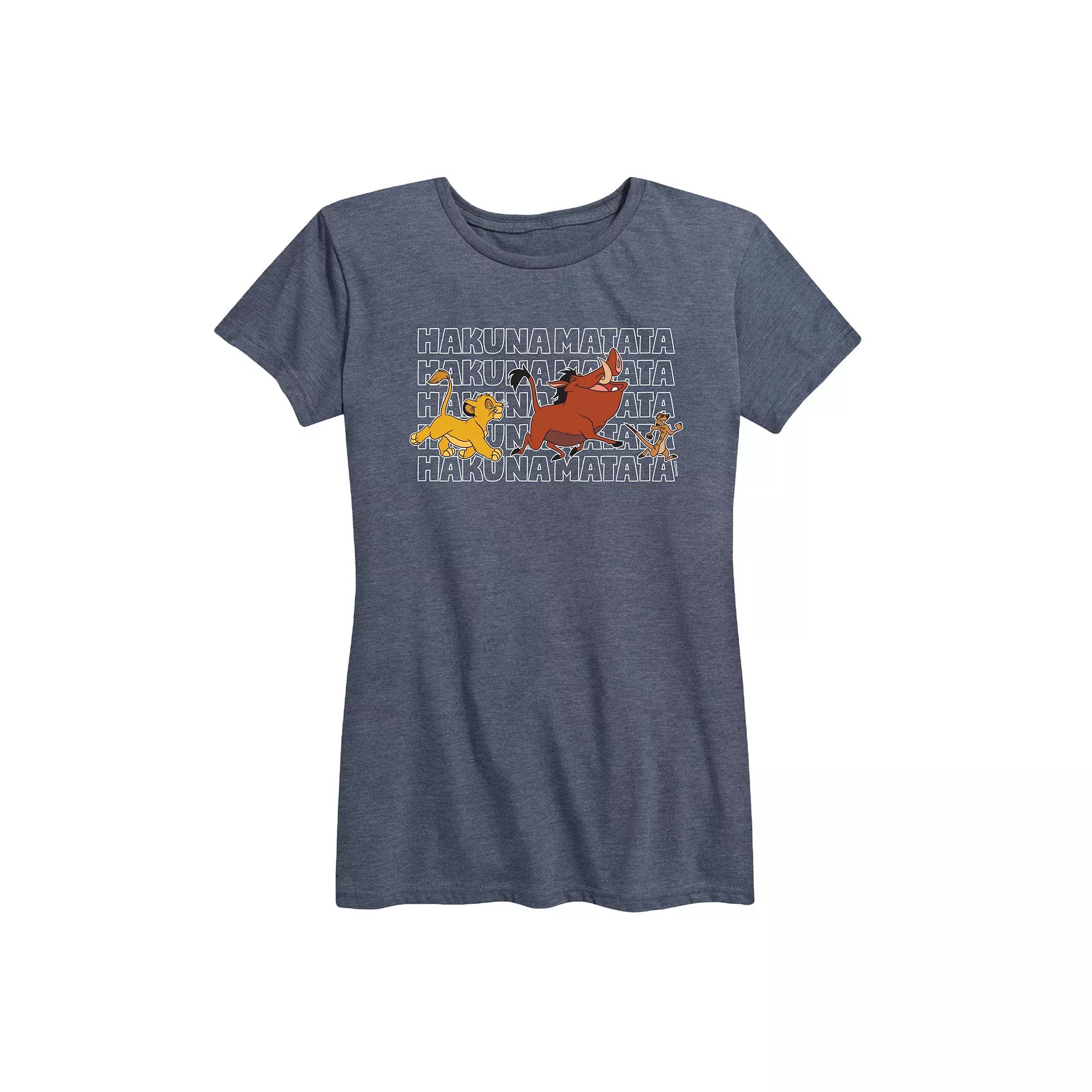 Disney's Lion King Women's Hakuna Matata Stacked Graphic Tee,  Product Image