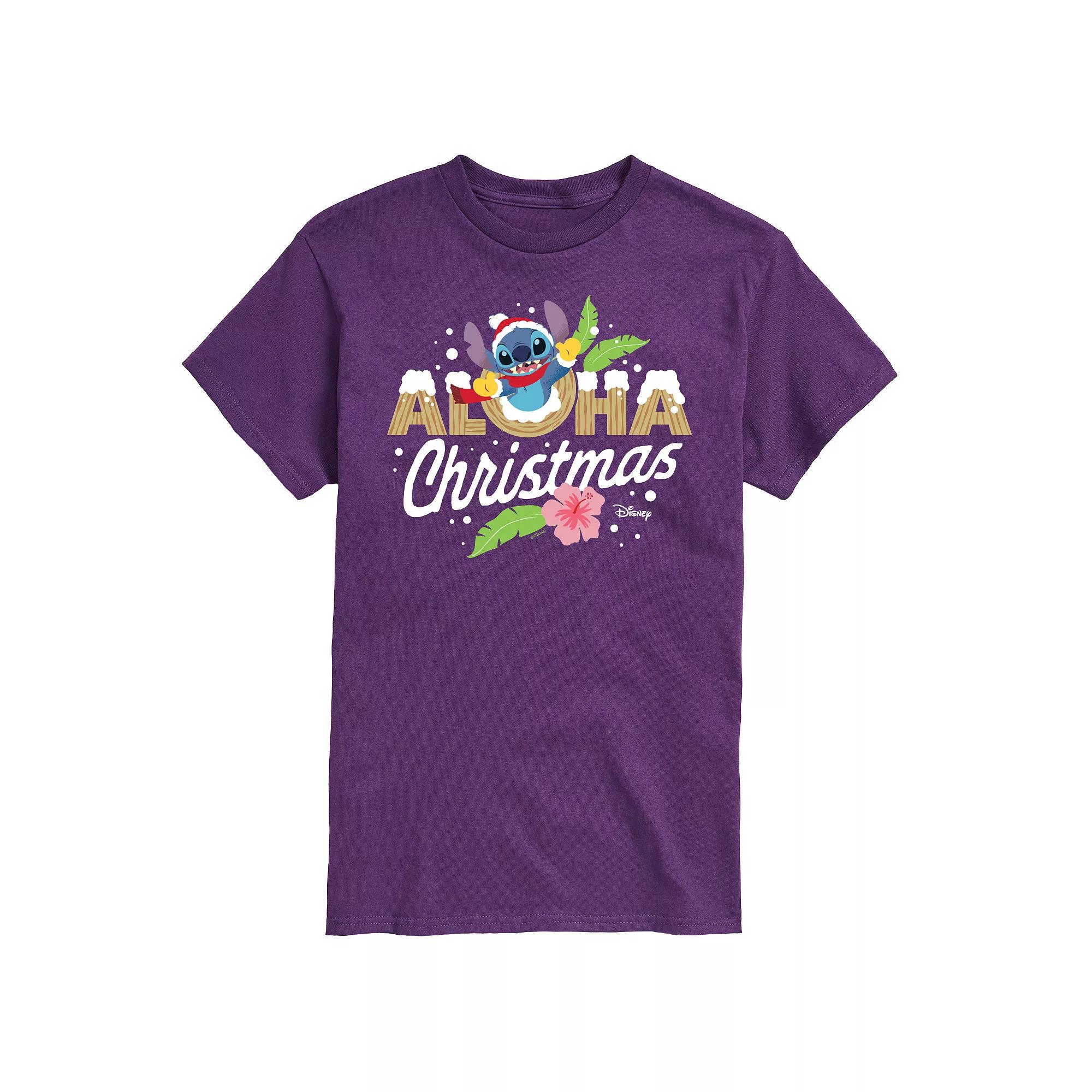 Disney's Lilo & Stitch Men's Aloha Christmas Graphic Tee,  Product Image