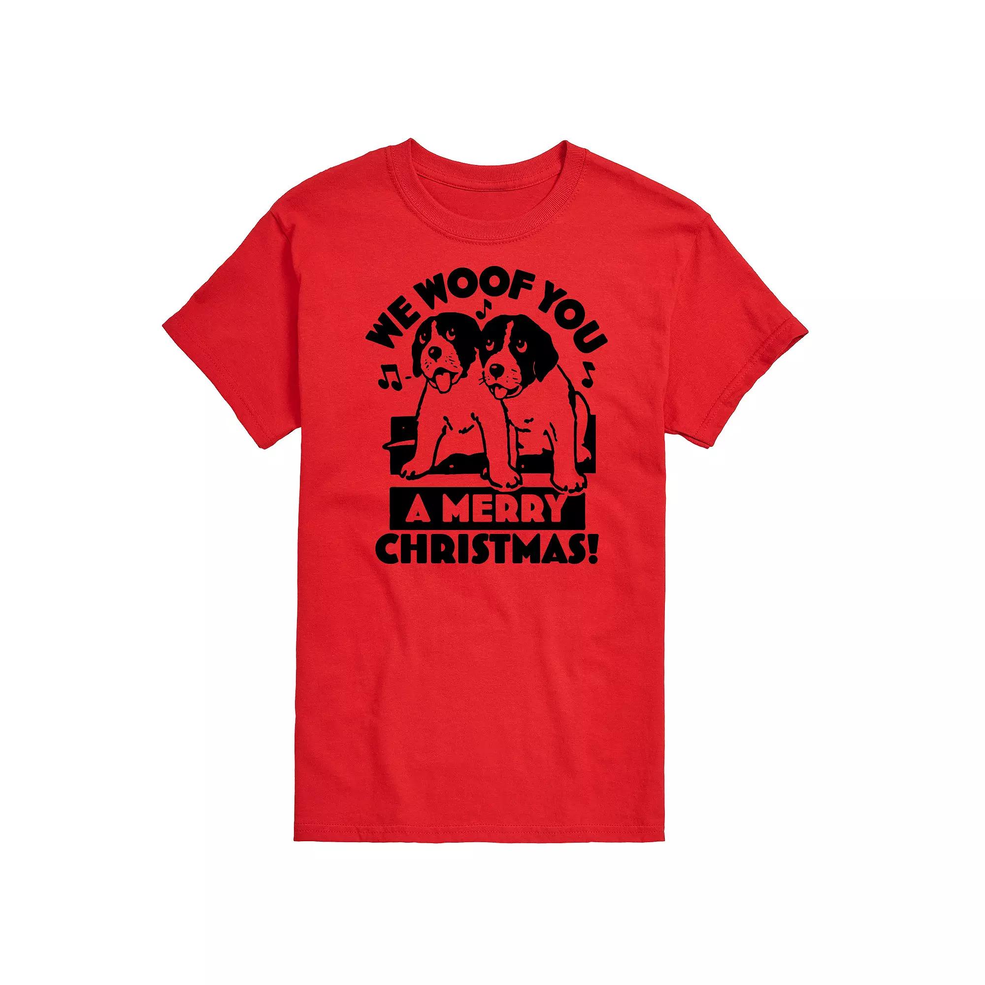 Men's We Woof You Merry Christmas Graphic Tee,  Product Image