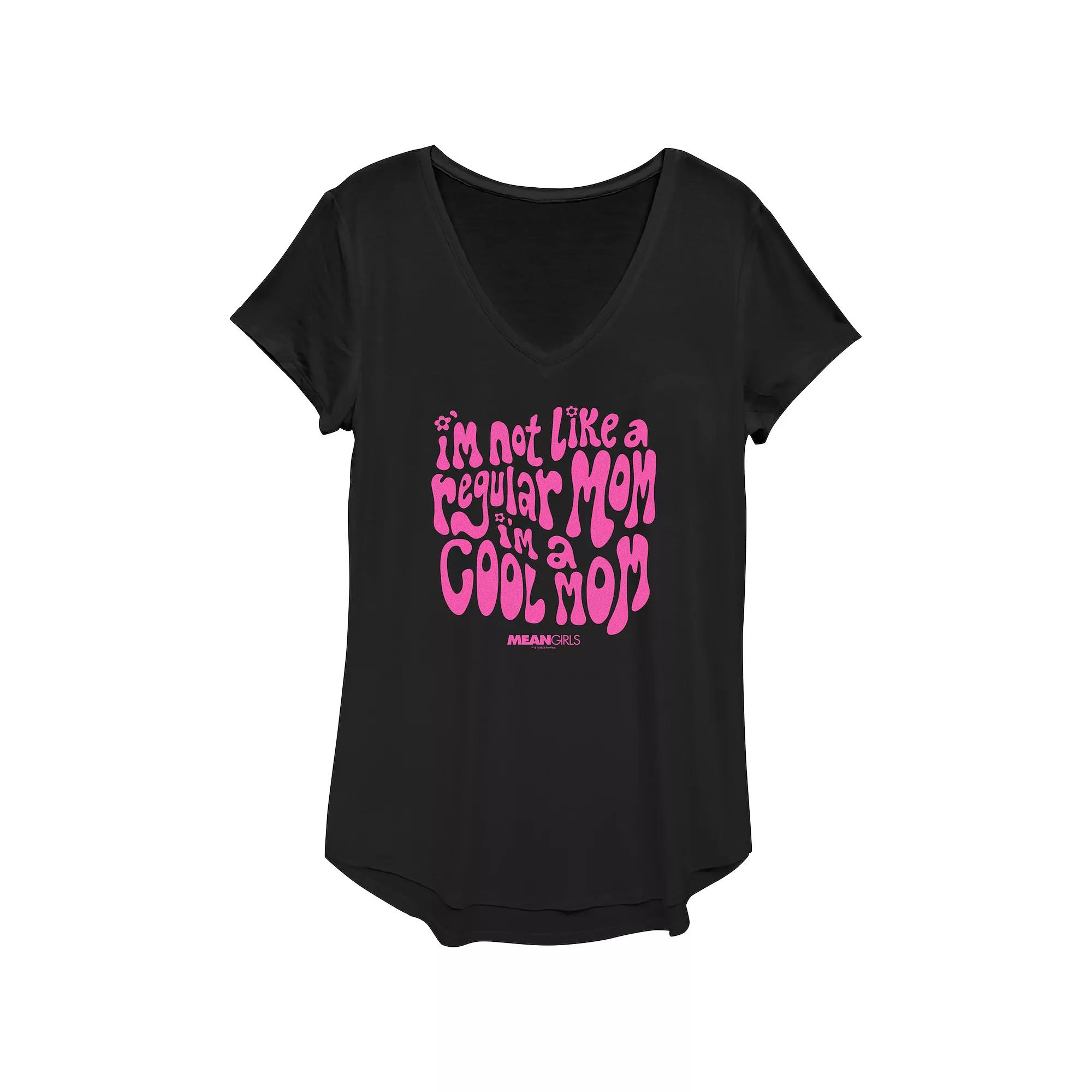 Women's Mean Girls I'm Not A Regular Mom I'm A Cool Mom Groovy Font Graphic Tee, Girl's,  Product Image