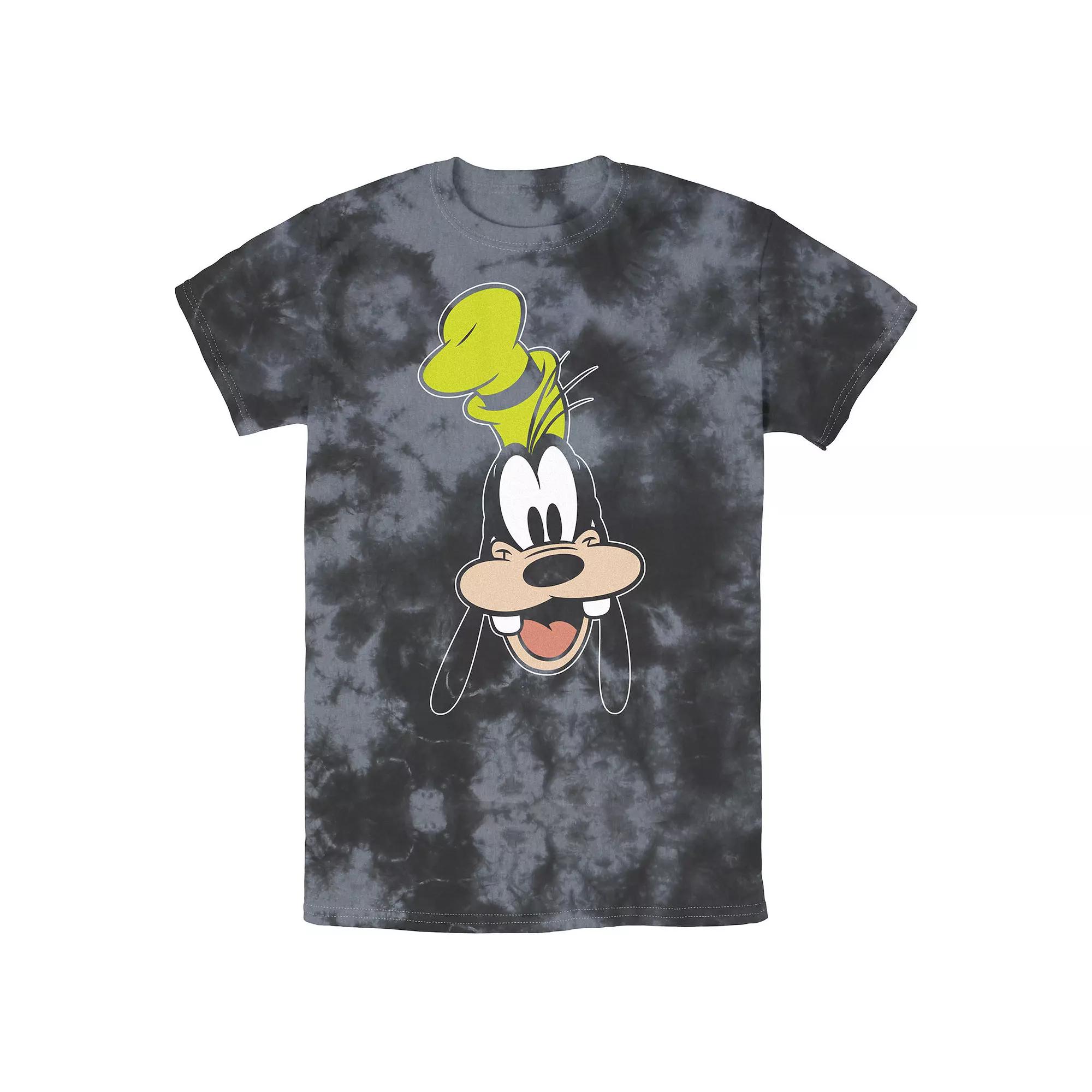 Men's Disney Goofy Open Mouth Big Smile Bomabrd Wash Tee, Size: Small, Black Grey Product Image