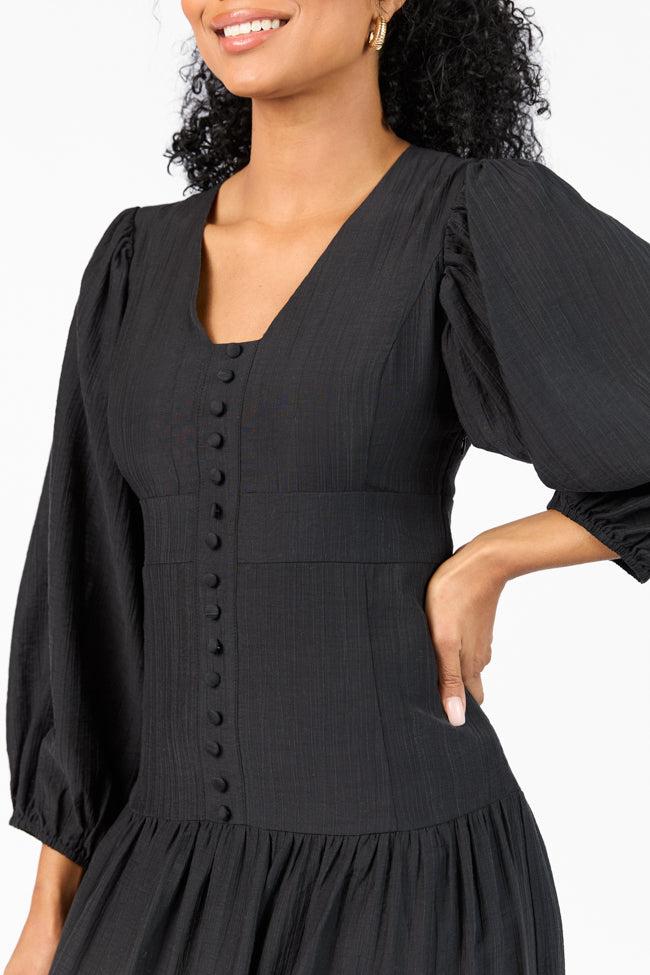 Enchanting Moments Black Button Detail Maxi Dress FINAL SALE Product Image