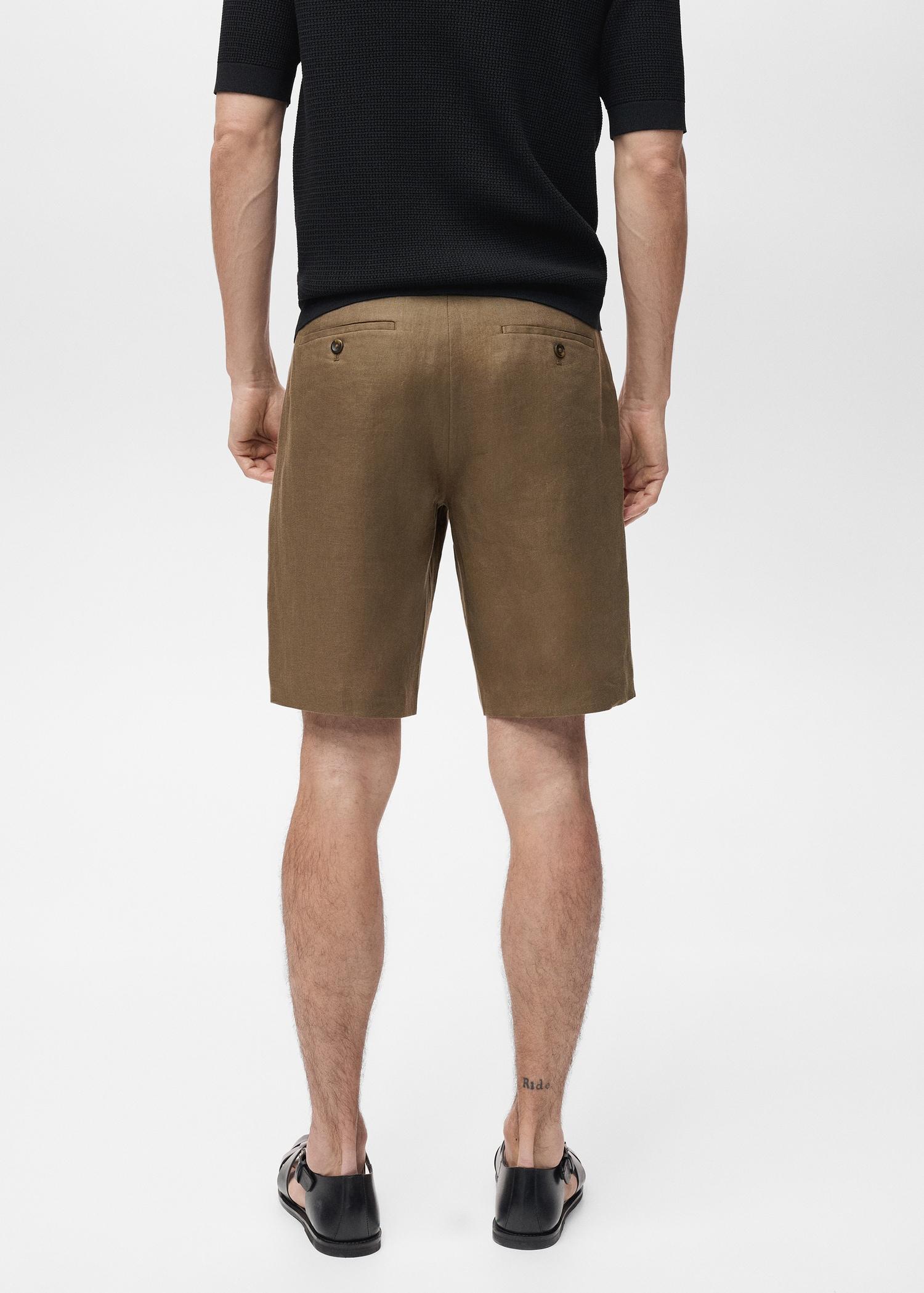 Slim-fit 100% linen bermuda shorts - Men | MANGO USA Product Image