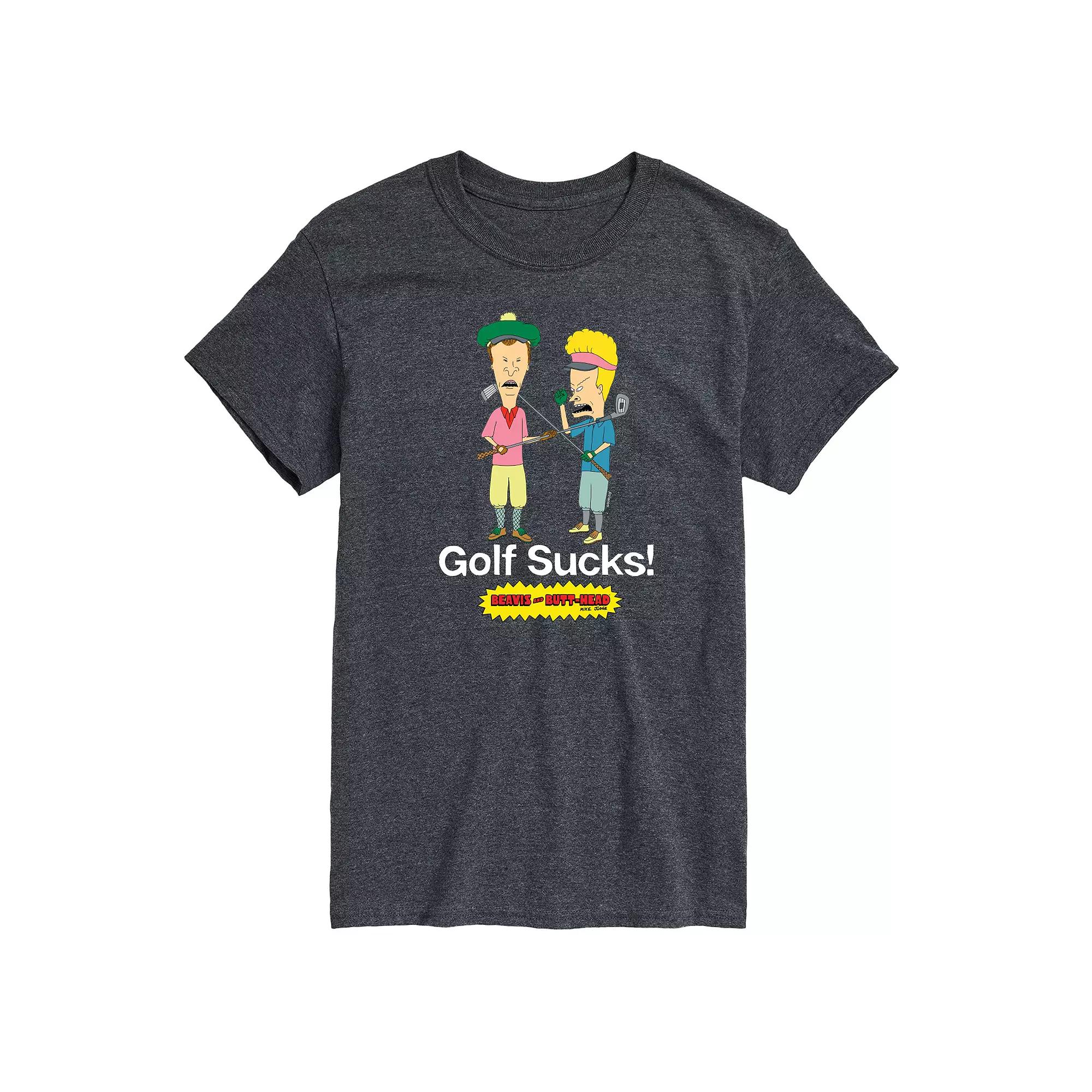 Men's Beavis & Butthead Golf Sucks Graphic Tee,  Product Image