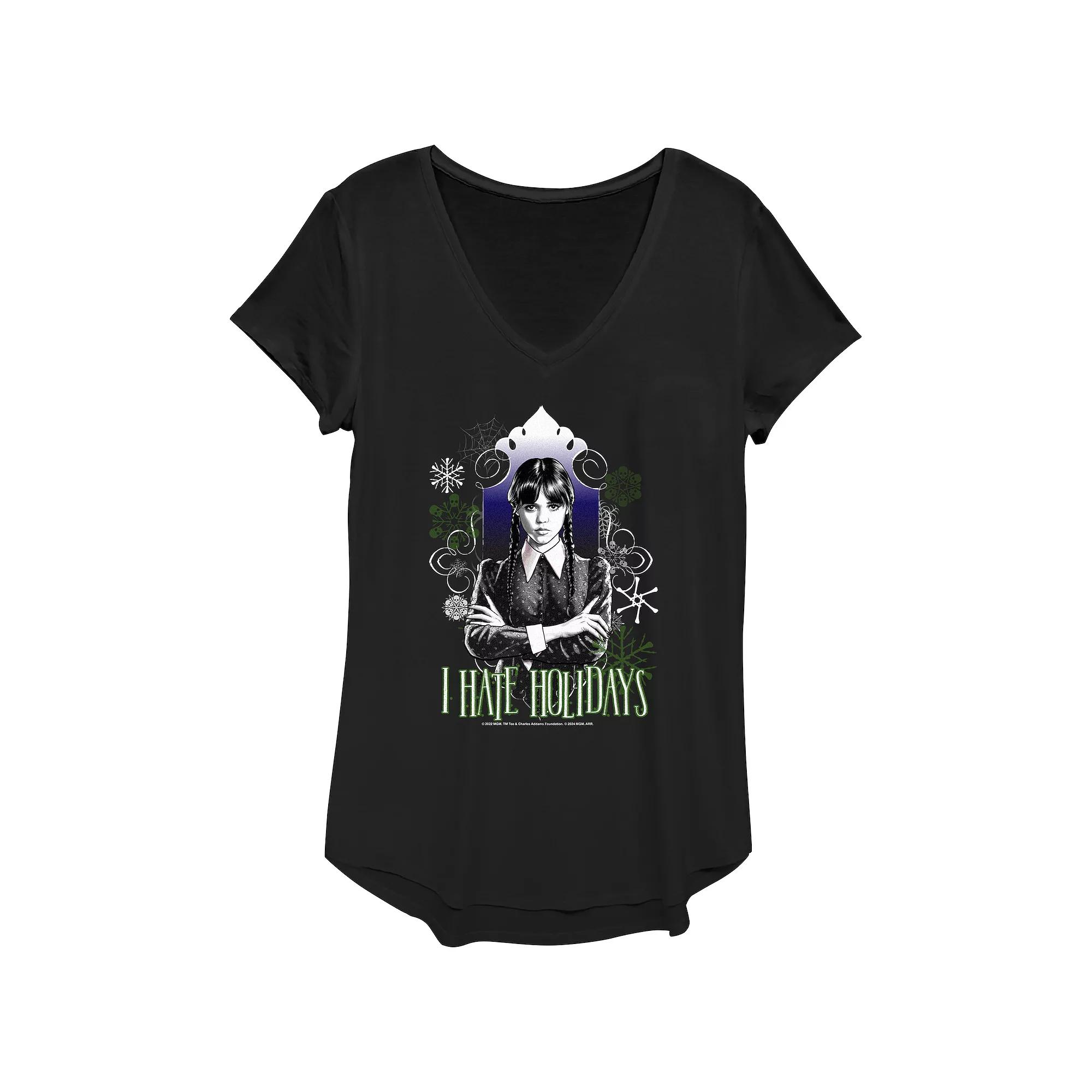 Women's Wednesday I Hate Holidays Graphic Tee,  Product Image