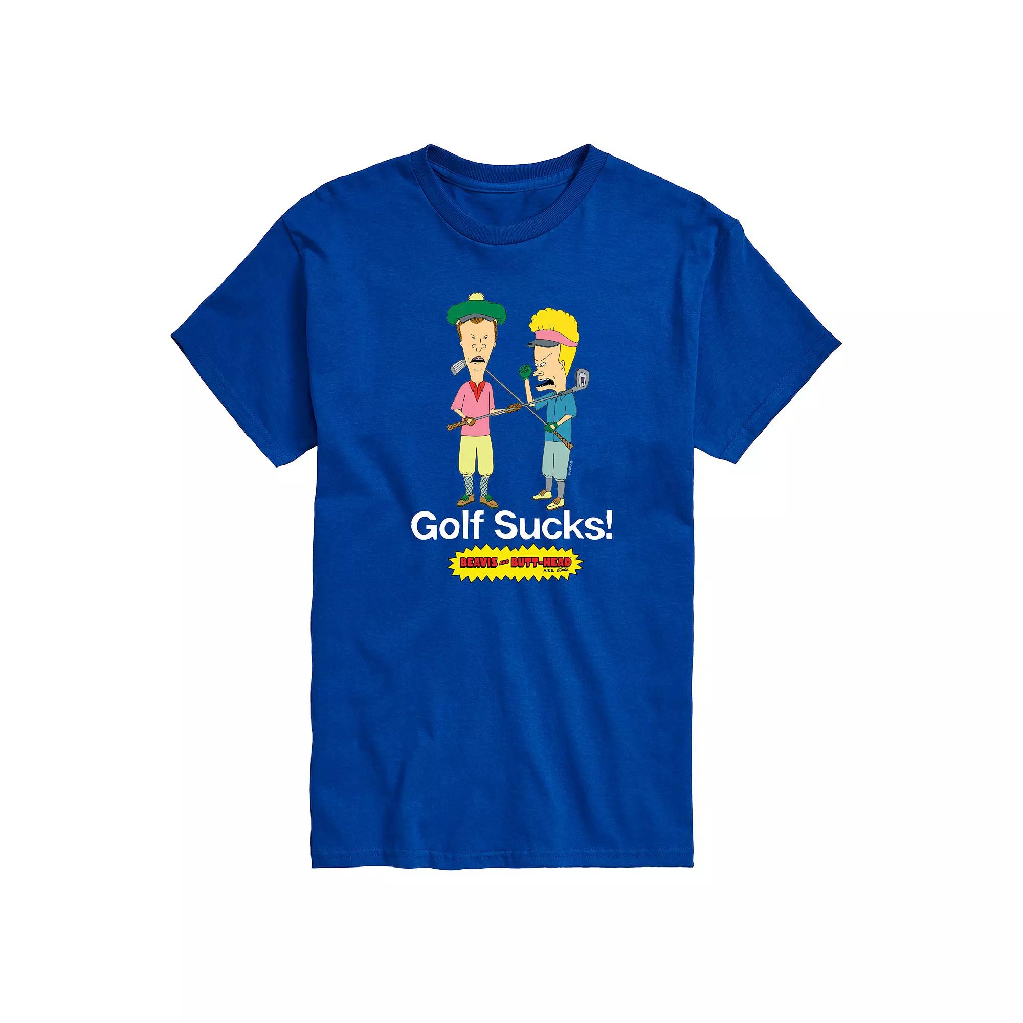 Men's Beavis & Butthead Golf Sucks Graphic Tee,  Product Image