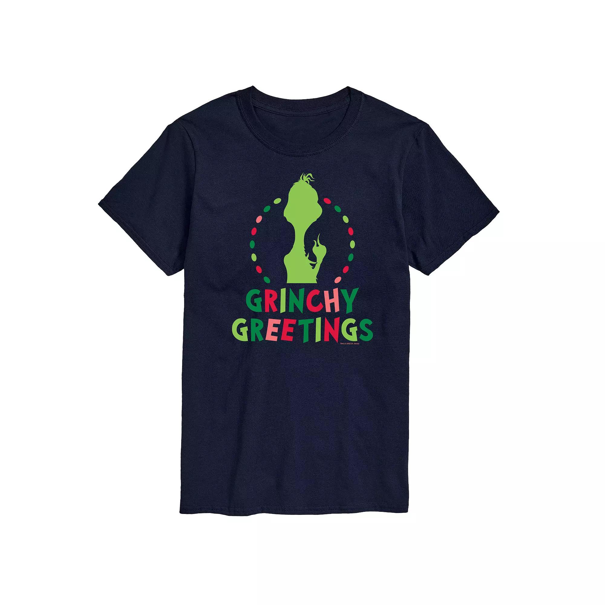 Men's Dr. Seuss The Grinch Grinchy Greetings Graphic Tee,  Product Image