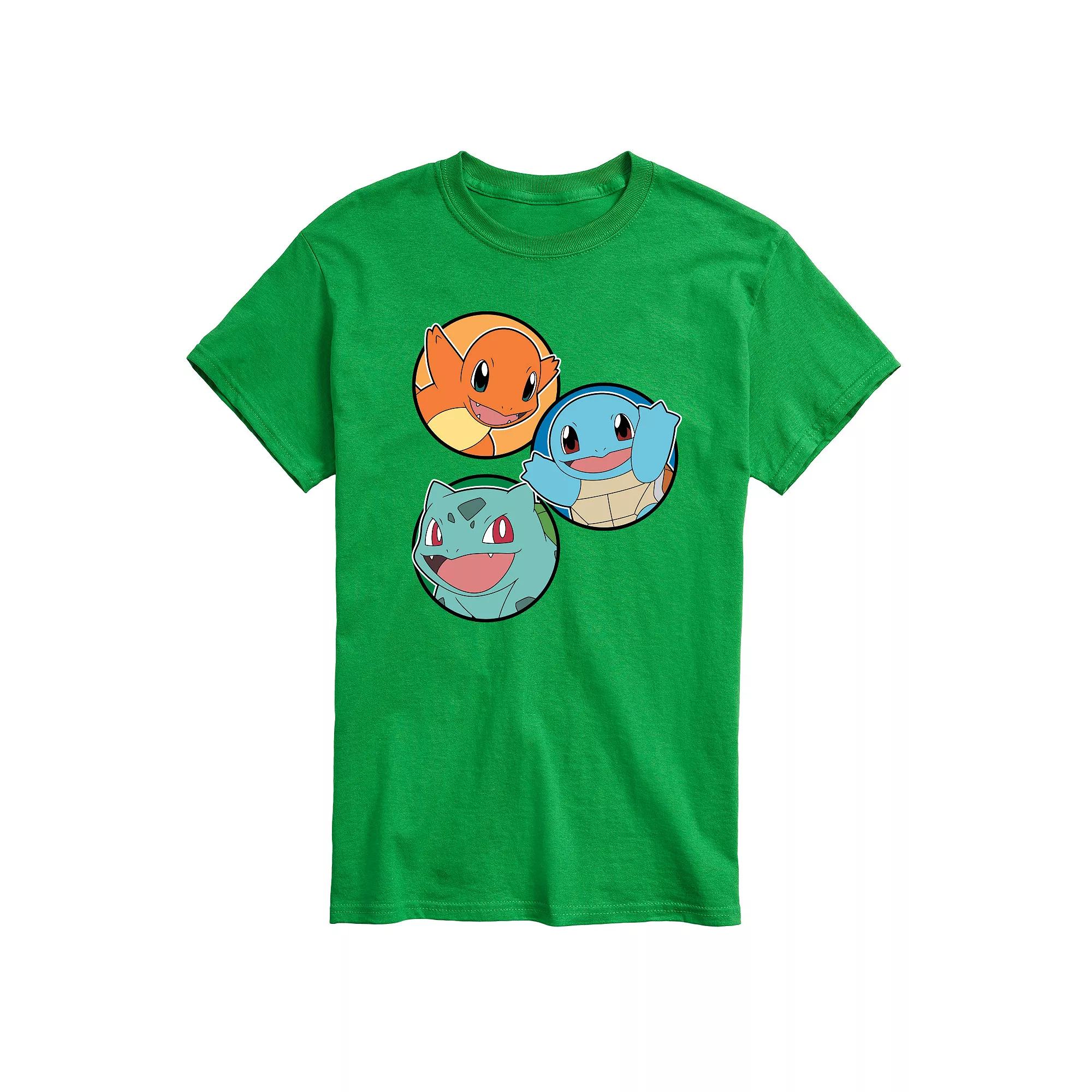 Men's Pokemon Squirtle Bulbasaur Charmander Graphic Tee,  Product Image