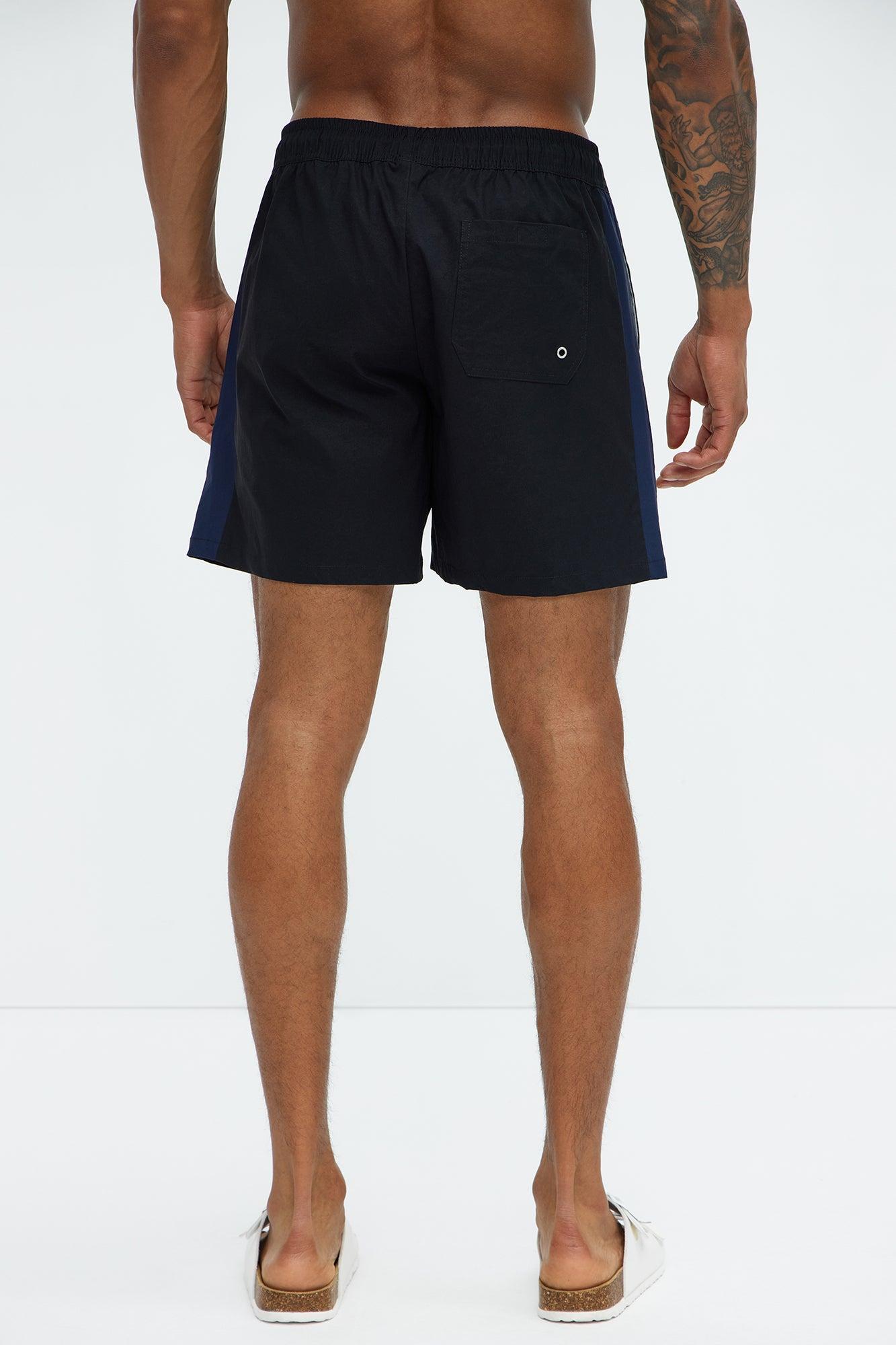 Contrast On The Side Swim Classic Trunk - Black/combo Product Image