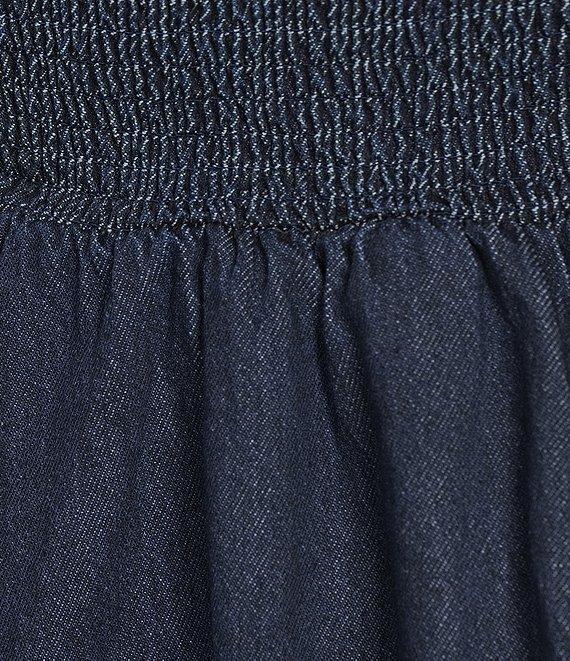 GB Strapless Denim Bubble Hem Peplum Top Product Image