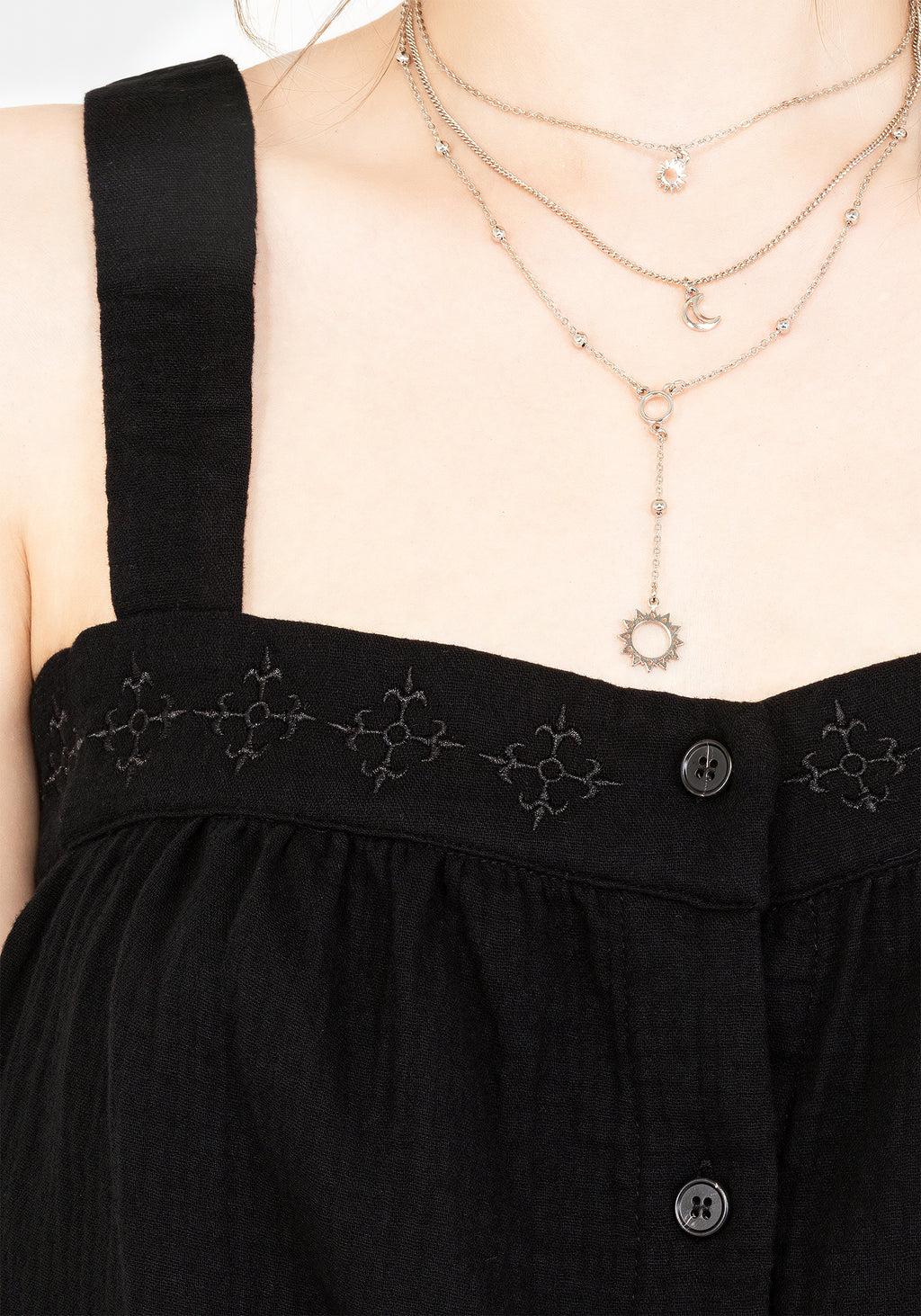 Damara Embroidered Cotton Button Up Blouse Product Image