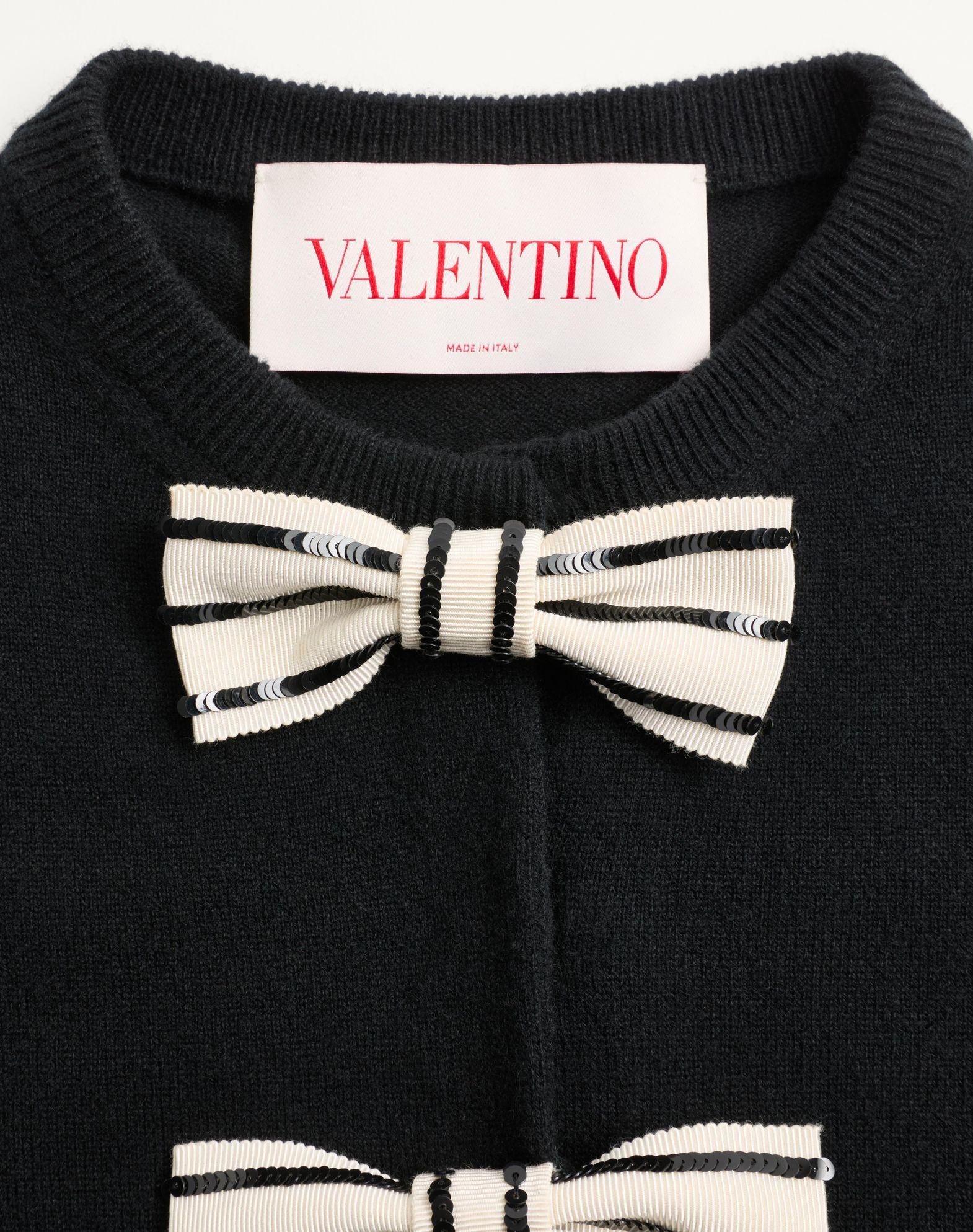 Cardigan With Embroidered Bows Product Image