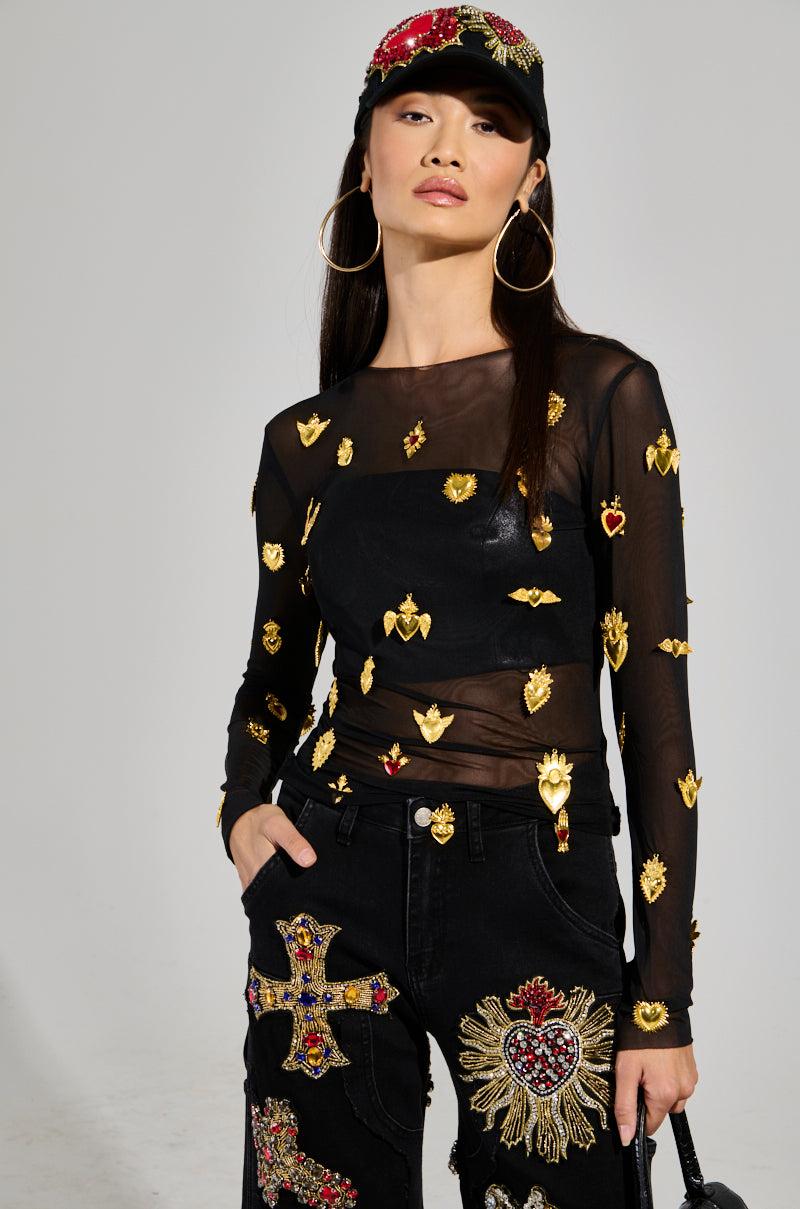 GILDED MESH TOP Product Image