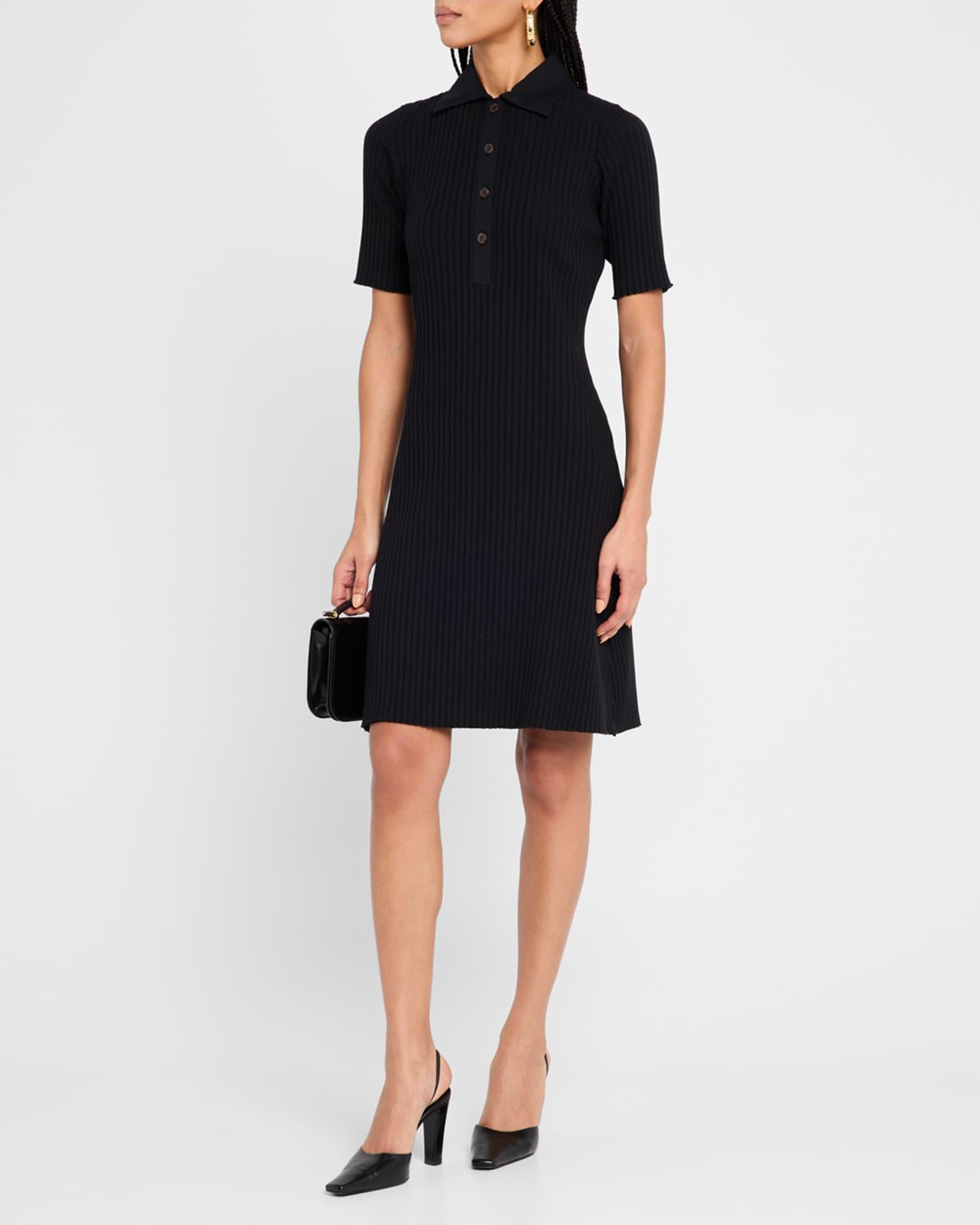 Elbow-Sleeve Polo Mini Dress Product Image