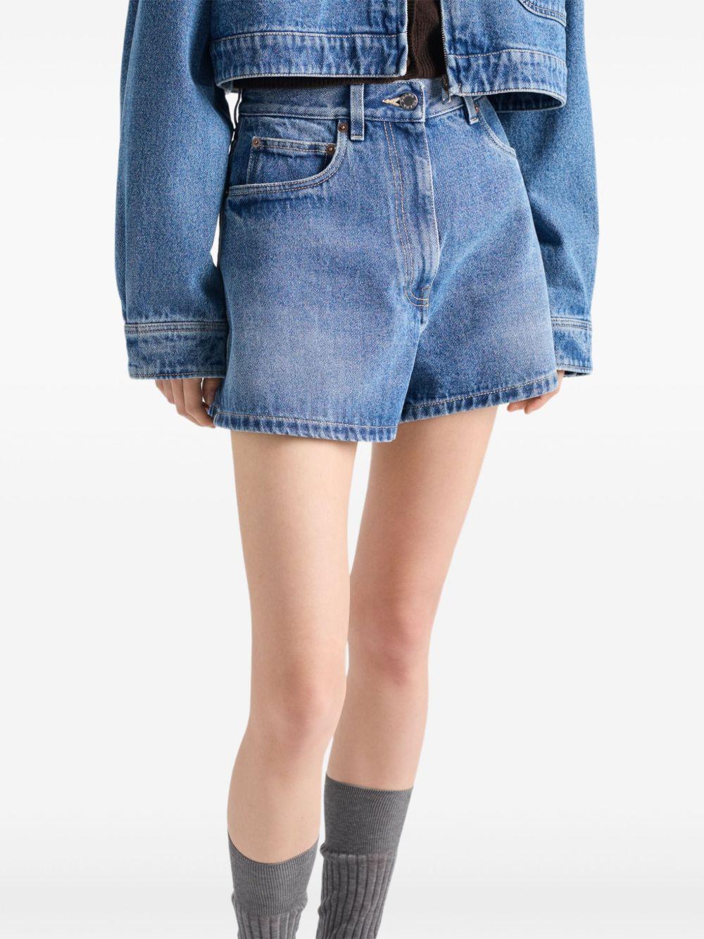 high-rise patch-pocket denim shorts Product Image