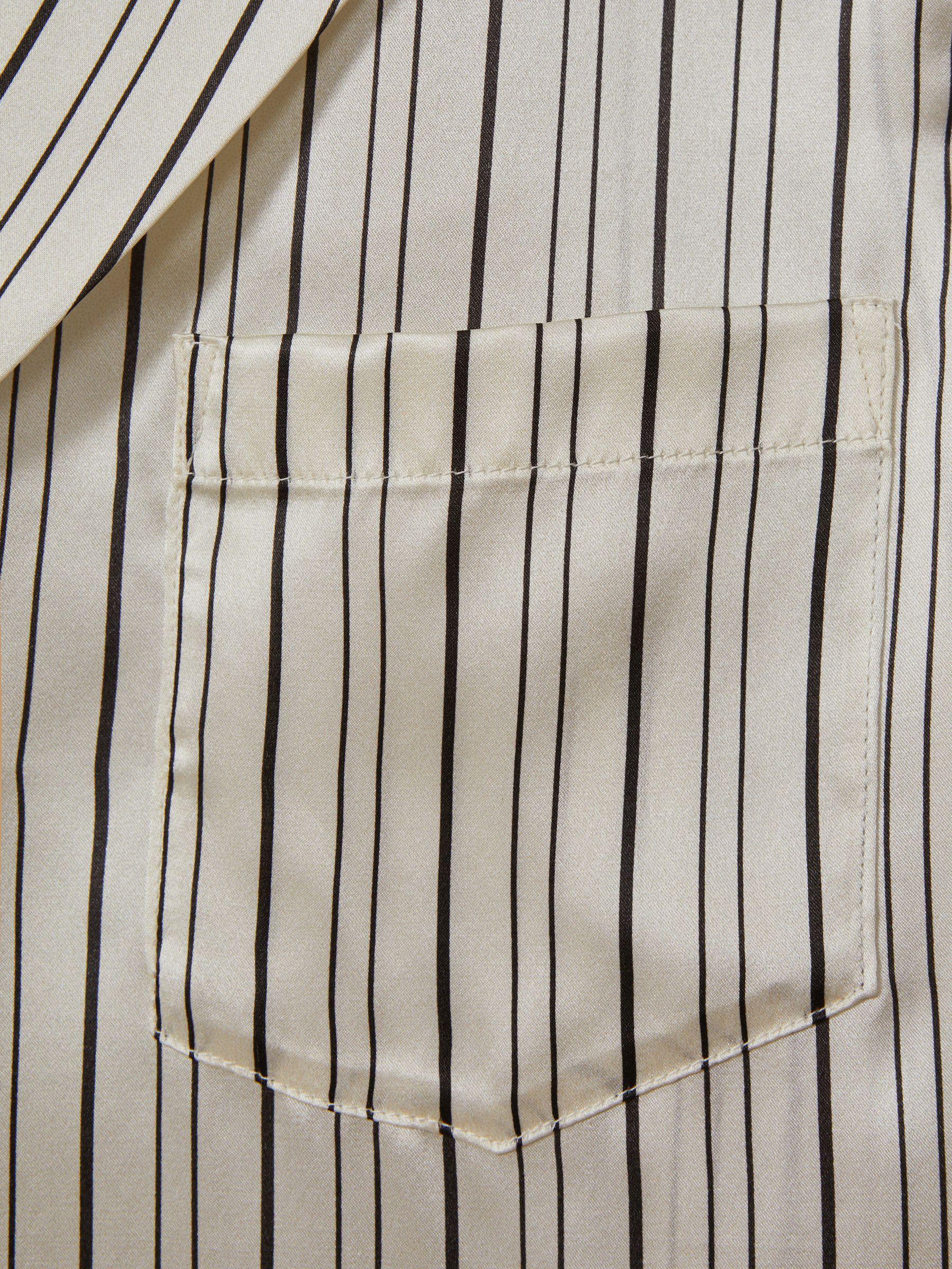 Paige Capriana Silk Striped Shirt in White/Black Product Image