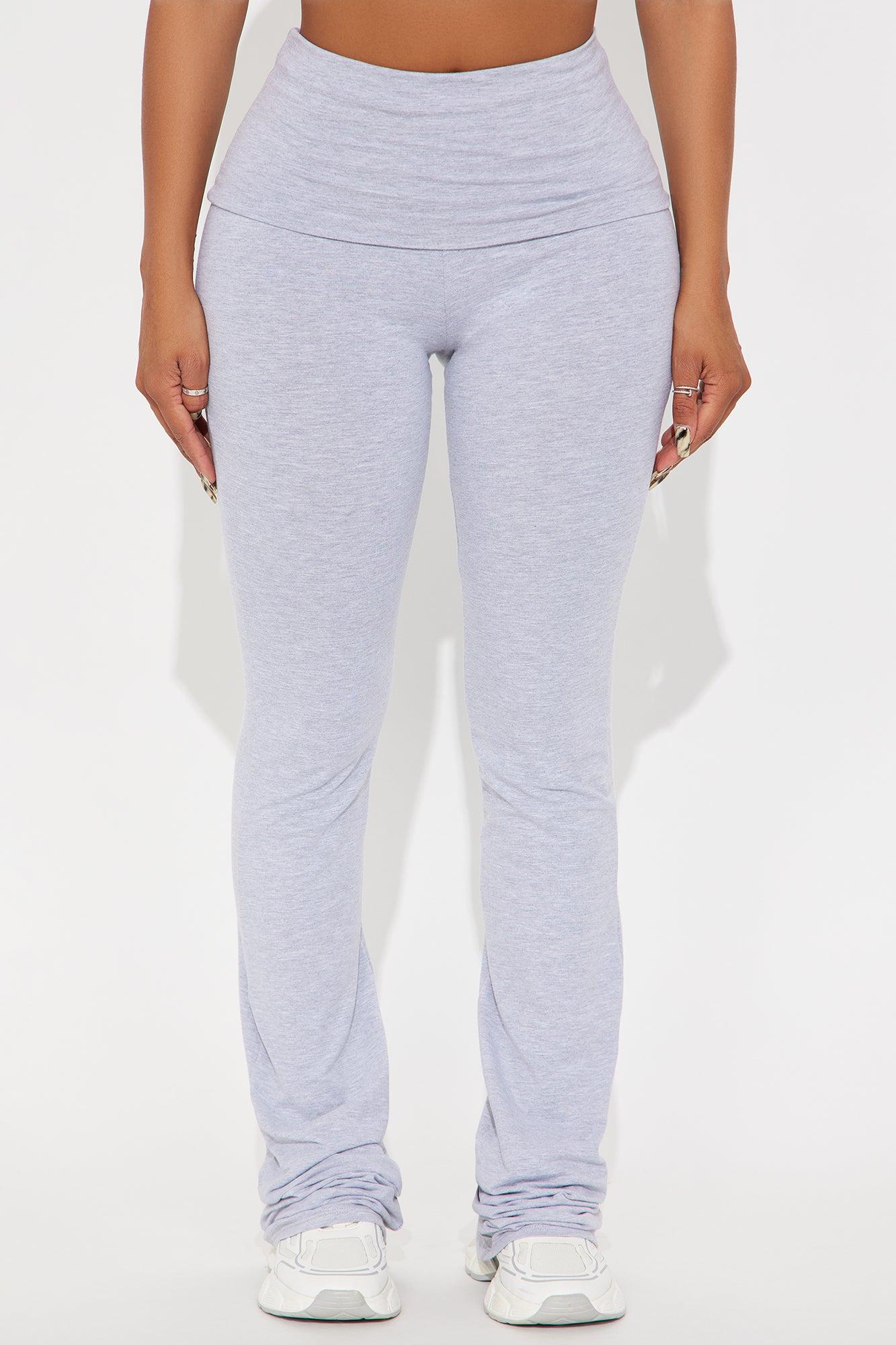 Tall Adriana Foldover Flare Pant - Heather Grey Product Image