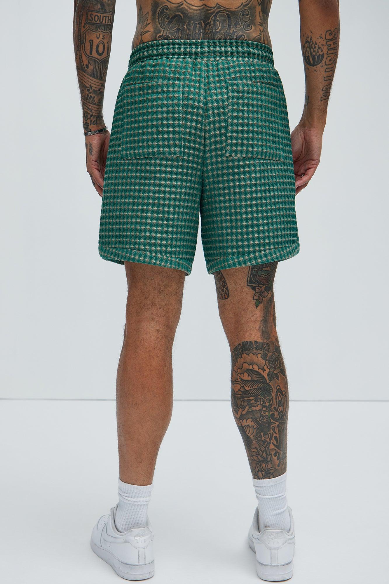 Dimensional Textured Warmup Shorts - Green/combo Product Image