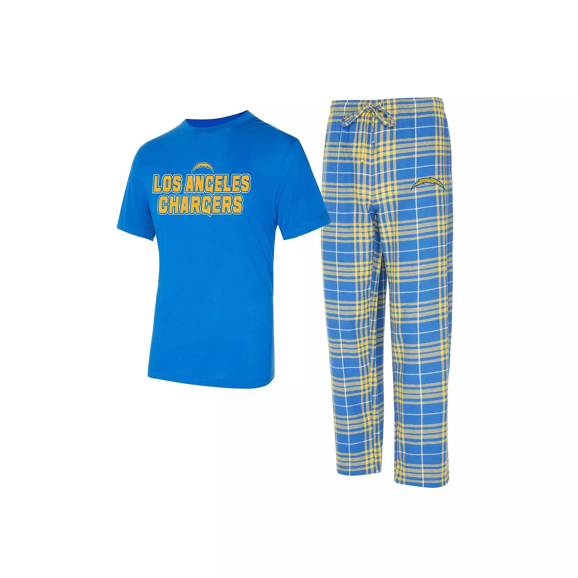Men's Concepts Sport Royal/Gold Los Angeles Rams Vector T-Shirt & Flannel Pants Sleep Set,  Product Image