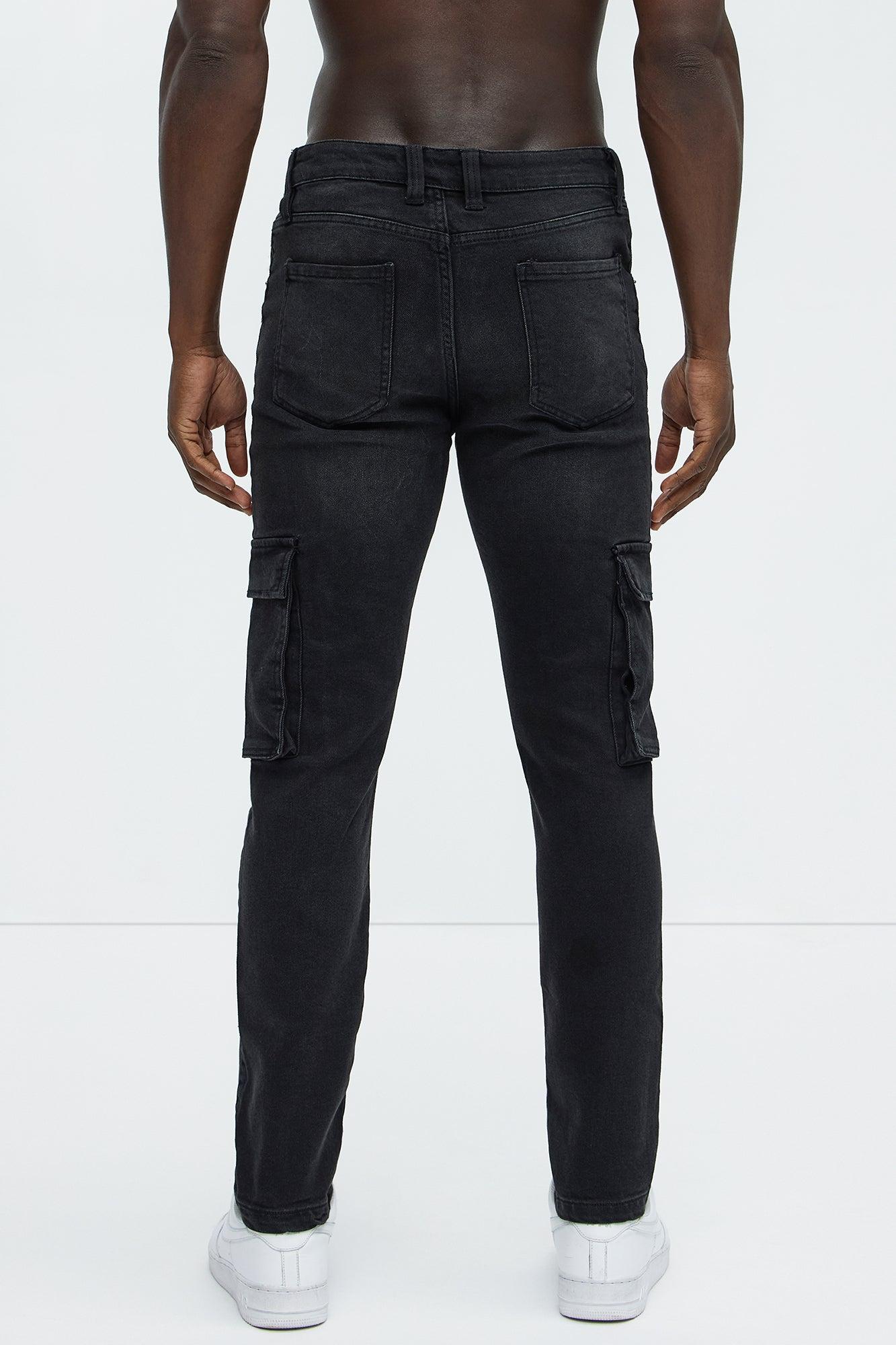 Classic Slim Cargo Jeans - Black Wash Product Image