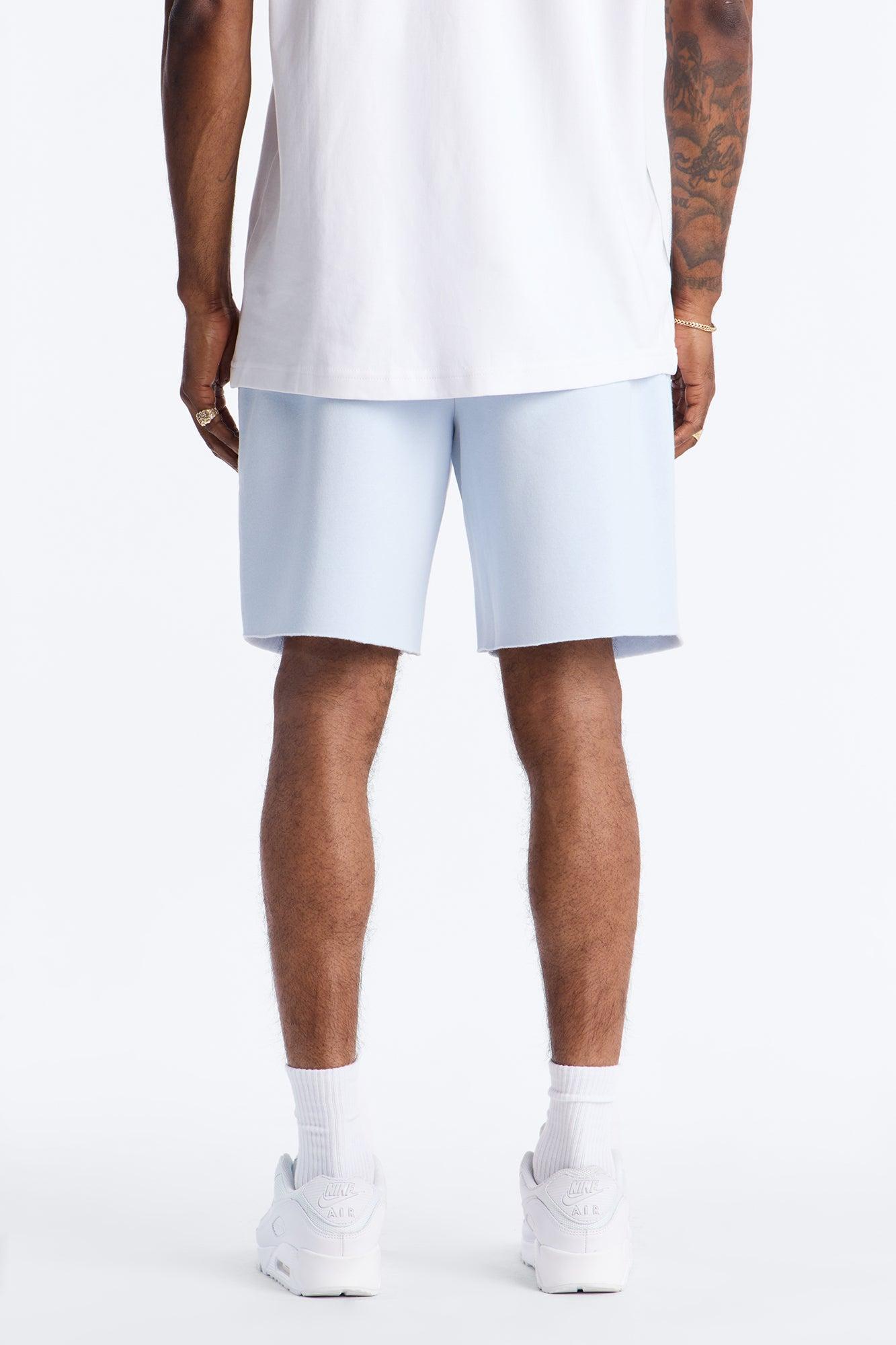 Relaxed Painted Gallery Embroidered Sweatshort - SkyBlue Male Product Image