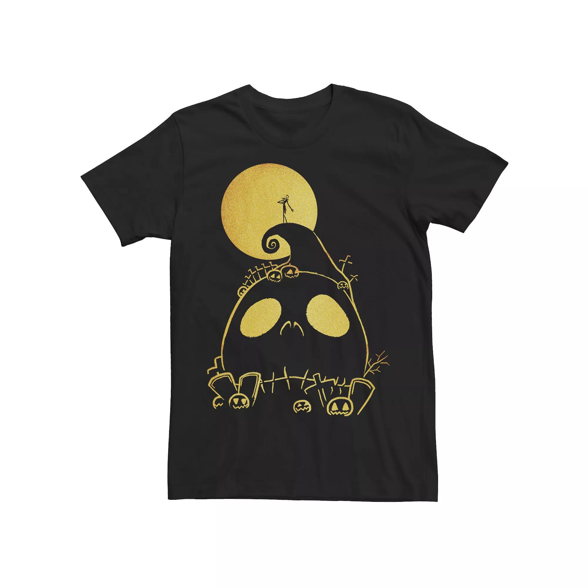 Disney's The Nightmare Before Christmas Jack Cemetery Line Art Men's Tee,  Product Image