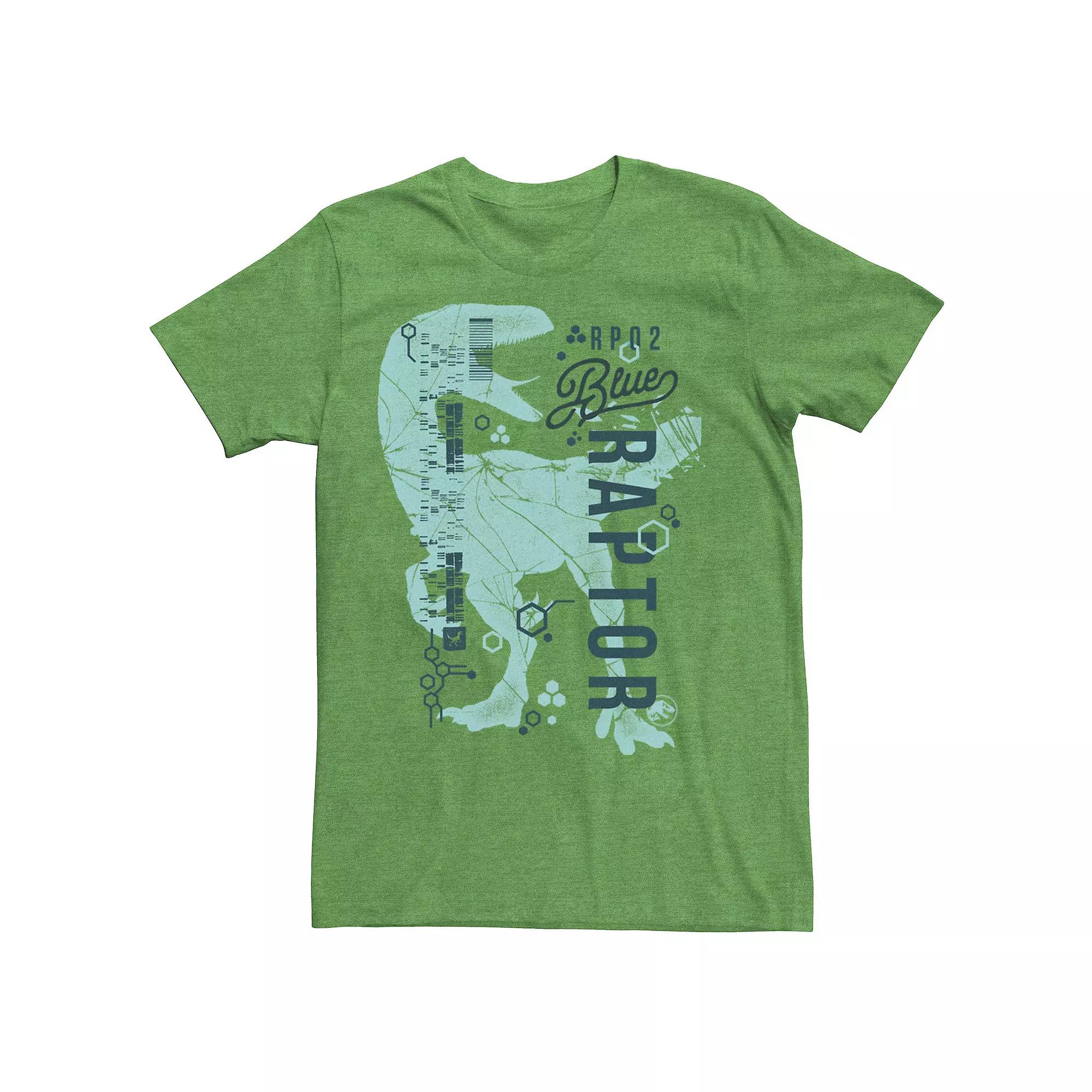 Men's Jurassic World Two Blue Raptor DNA Code Silhouette Tee,  Product Image