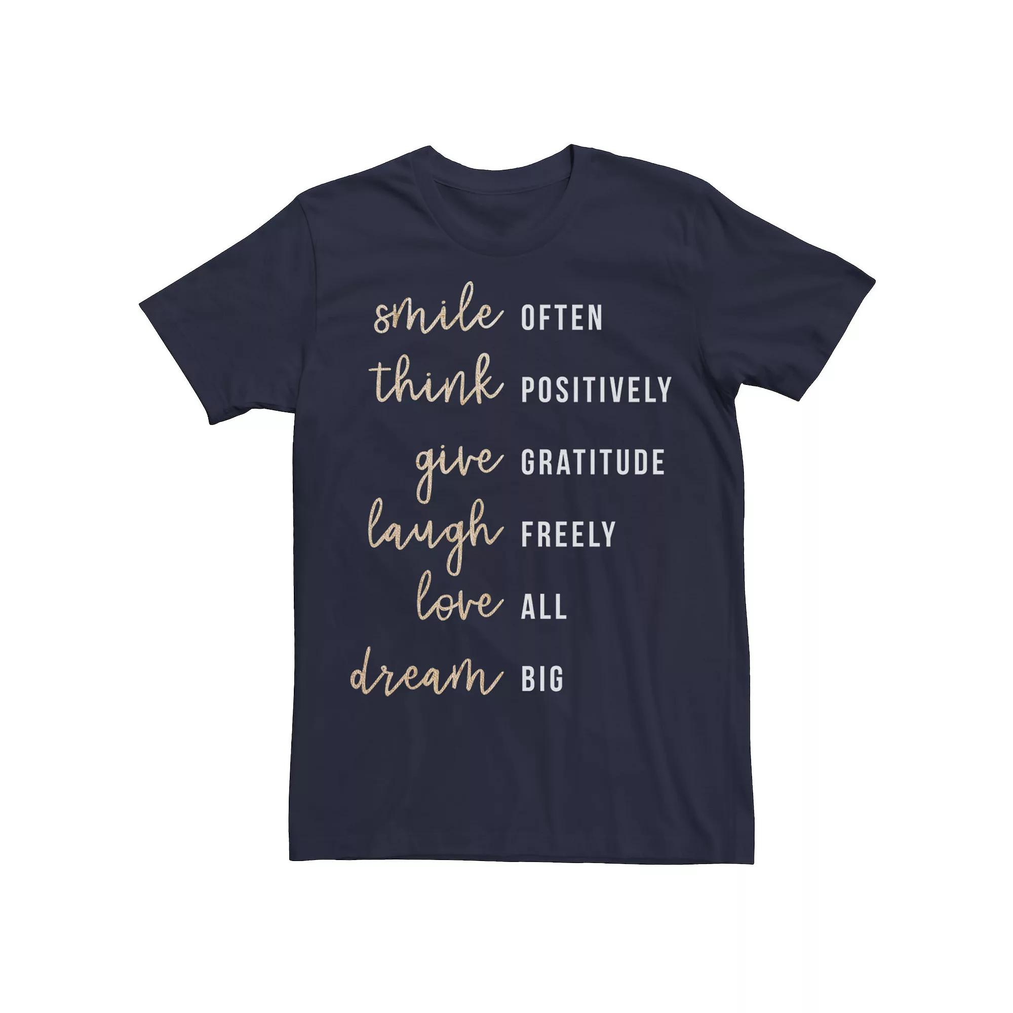 Men's Smile Often Laugh Freely Love All Dream Big List Tee,  Product Image