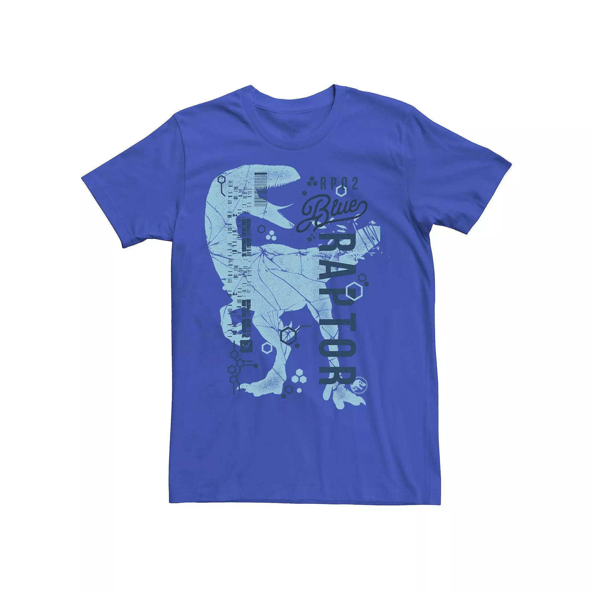 Men's Jurassic World Two Blue Raptor DNA Code Silhouette Tee,  Product Image