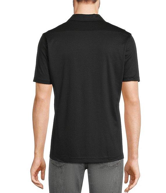 Murano Big & Tall Liquid Luxury Slim Fit Textured Coatfront Short Sleeve Woven Camp Shirt Product Image