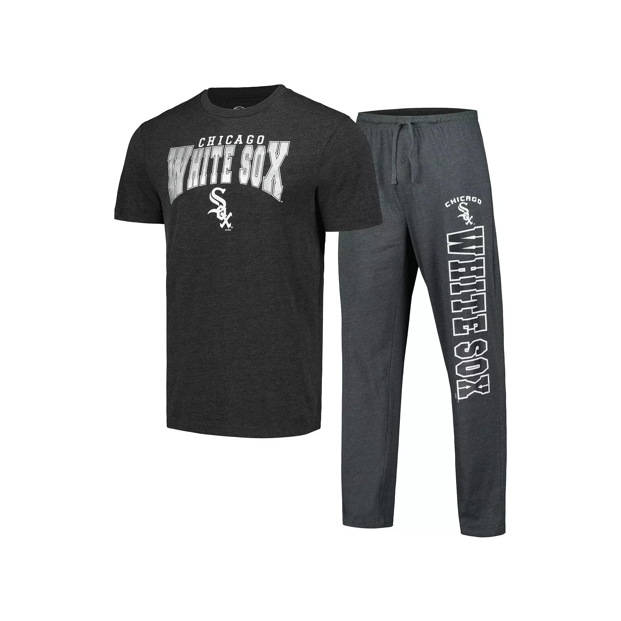 Men's Concepts Sport Charcoal/Black Chicago White Sox Meter T-Shirt & Pants Sleep Set,  Product Image