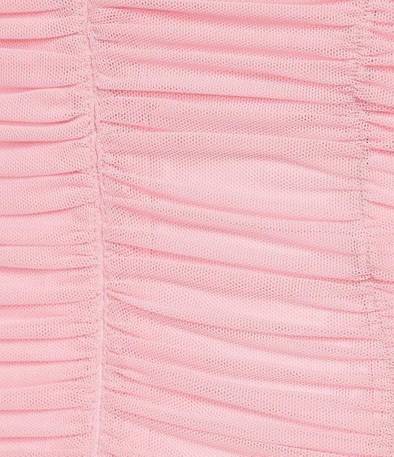 Lulus Mesh Sweetheart Neckline Ruched Mini Dress Product Image