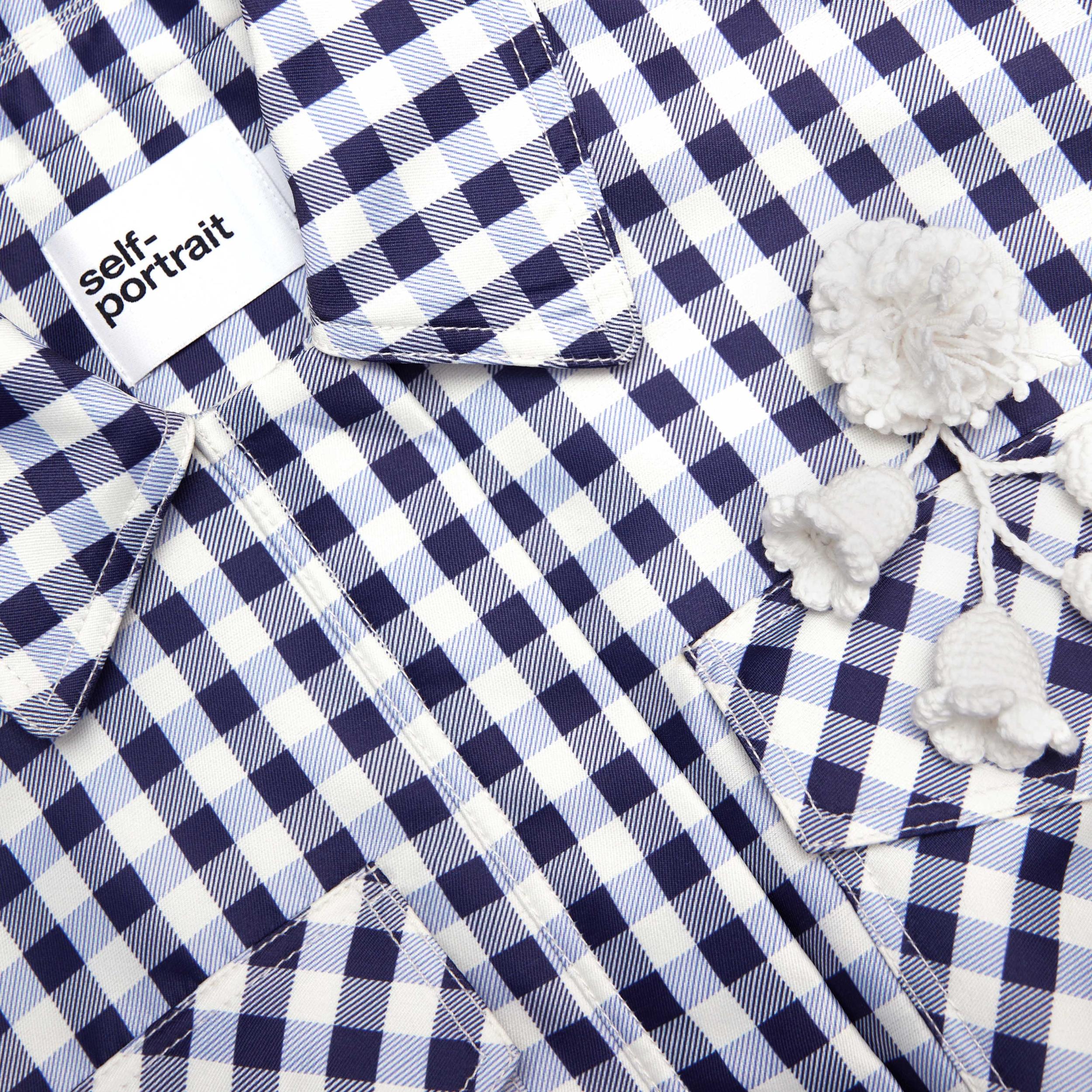 Navy Gingham Taffeta Jacket Product Image