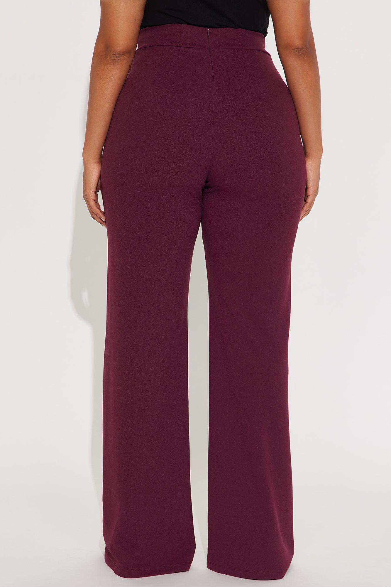 Tall Victoria High Waisted Dress Pants - Burgundy Female Product Image